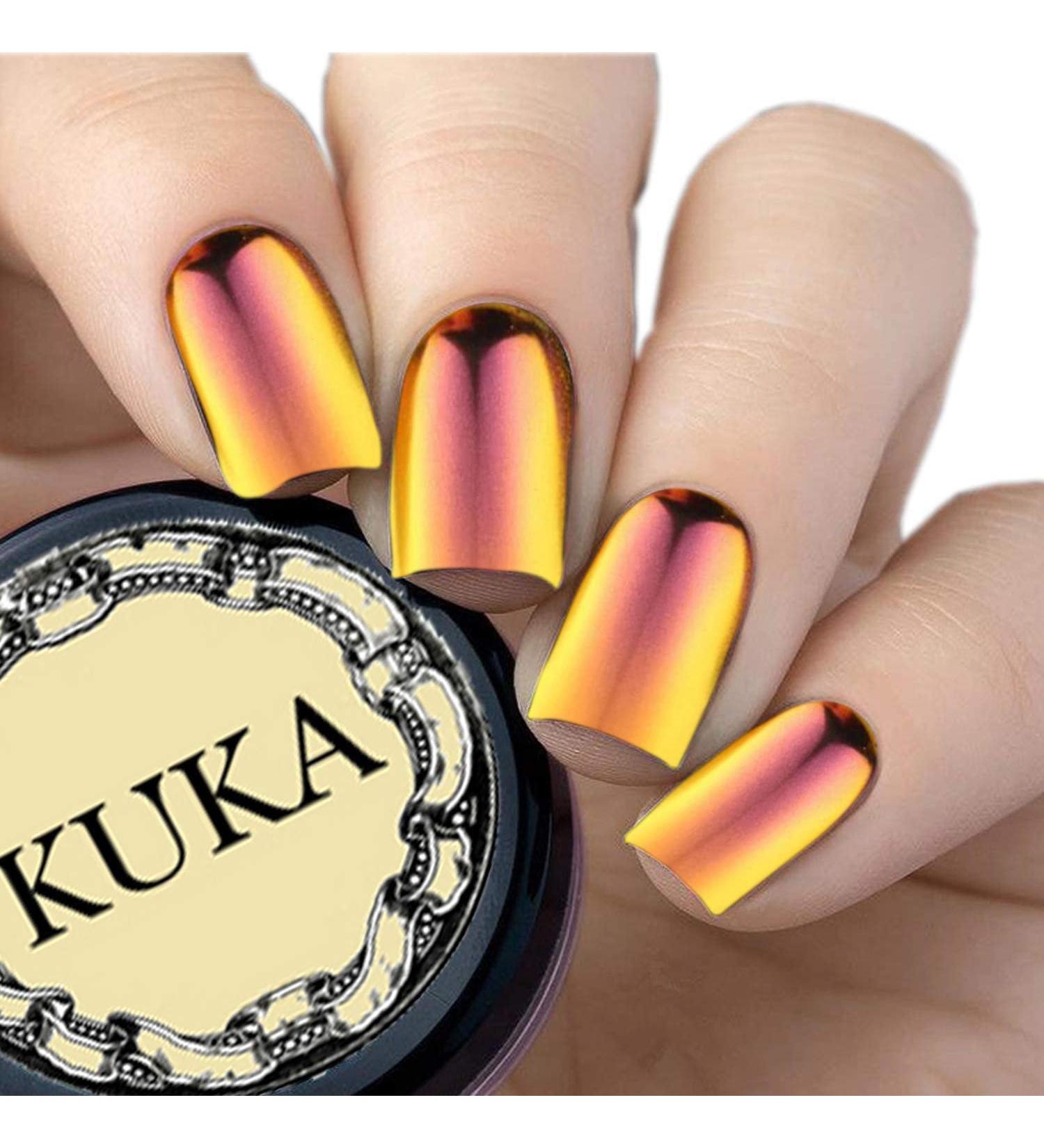 Pigment cam l on pour ongles Kuka en 6 couleurs changeantes effet miroir chrom brillant Marron dor  - Buy Online on GoSupps.com