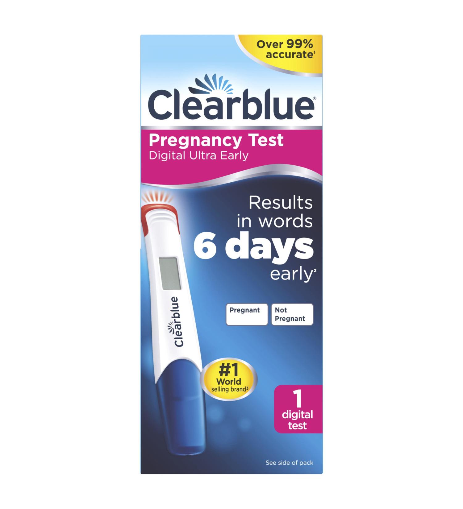 Clearblue Digital Ultra Early Pregnancy Test No Test Can Tell You Sooner 1 Digital Test 1 count (Pack of 1) - Buy Online on GoSupps.com