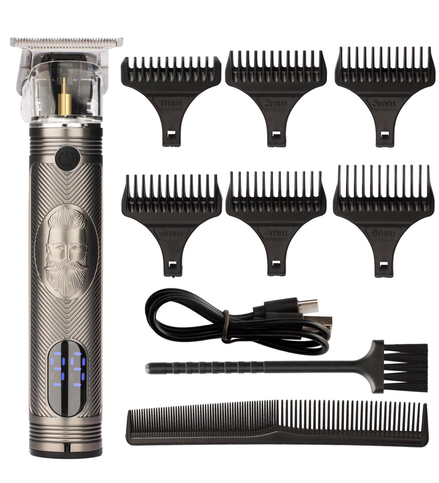 MEGZI Professional Hair Trimmer for Men Beard Trimmer for Men Rechargeable Zero gapped Cordless Razor Shavers T Liners for Beard Trimmer Men Clippers (Beard Silver) - Buy Online on GoSupps.com