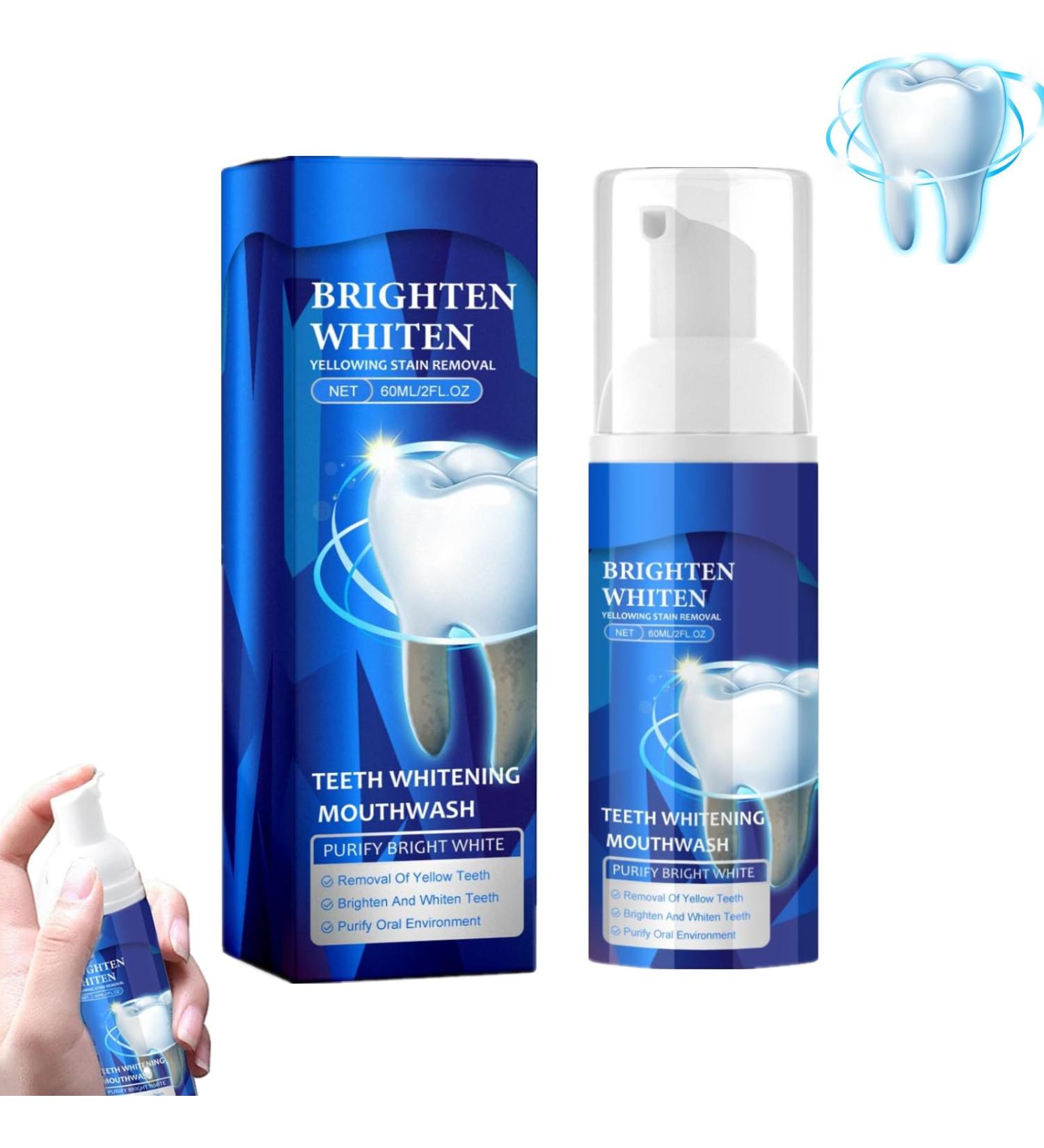Bright Whitening Teeth Mousse | Herbal Oral Repair & Mouthwash Foam | Refreshing Deep Cleaning Breath Care (1PC) - Buy Online on GoSupps.com