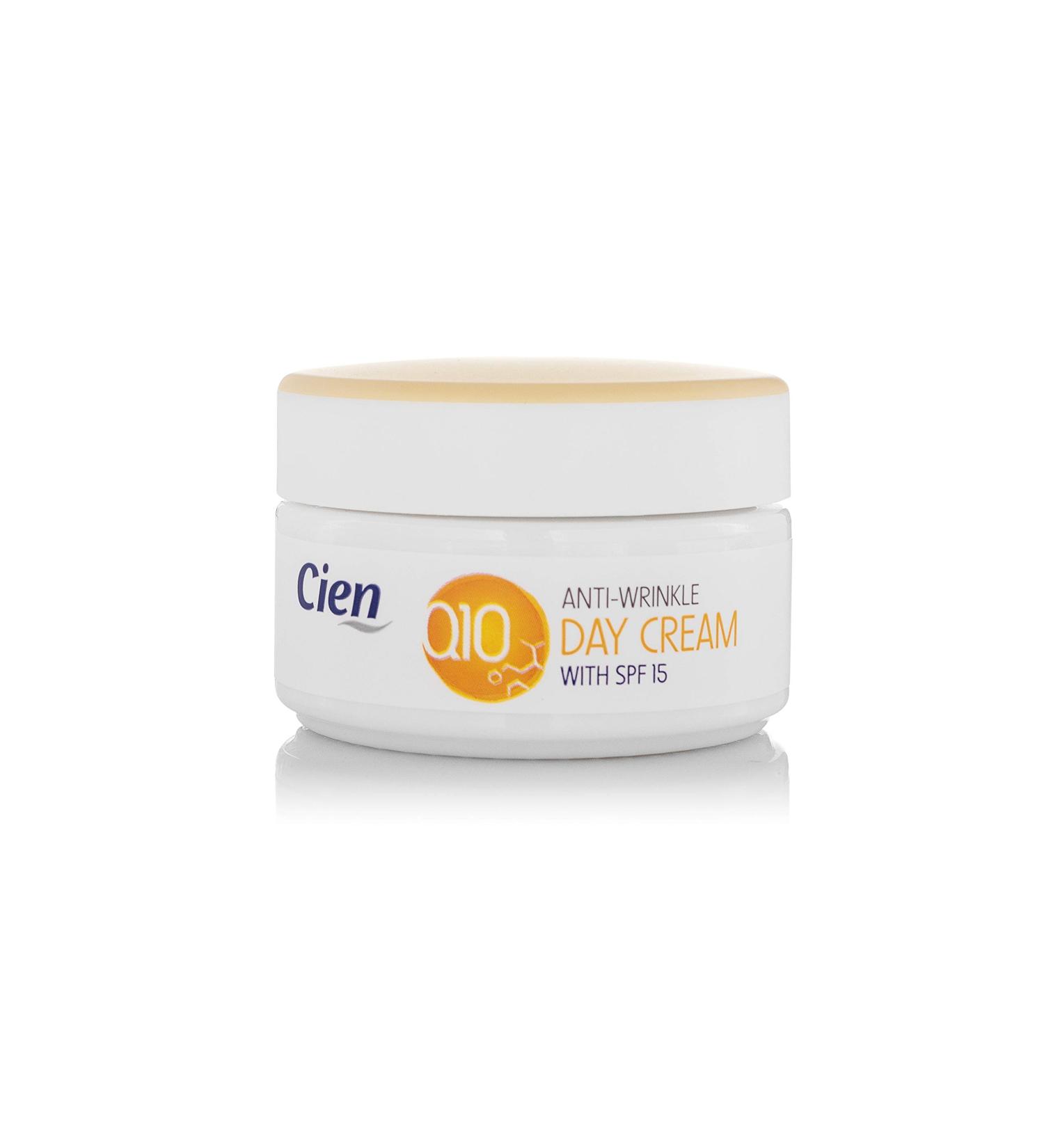Cien Anti-Wrinkle Day Cream with Q10 & Vitamin E - Moisturizer for Aging Skin | UV Protection | 50 ml - Buy Online on GoSupps.com