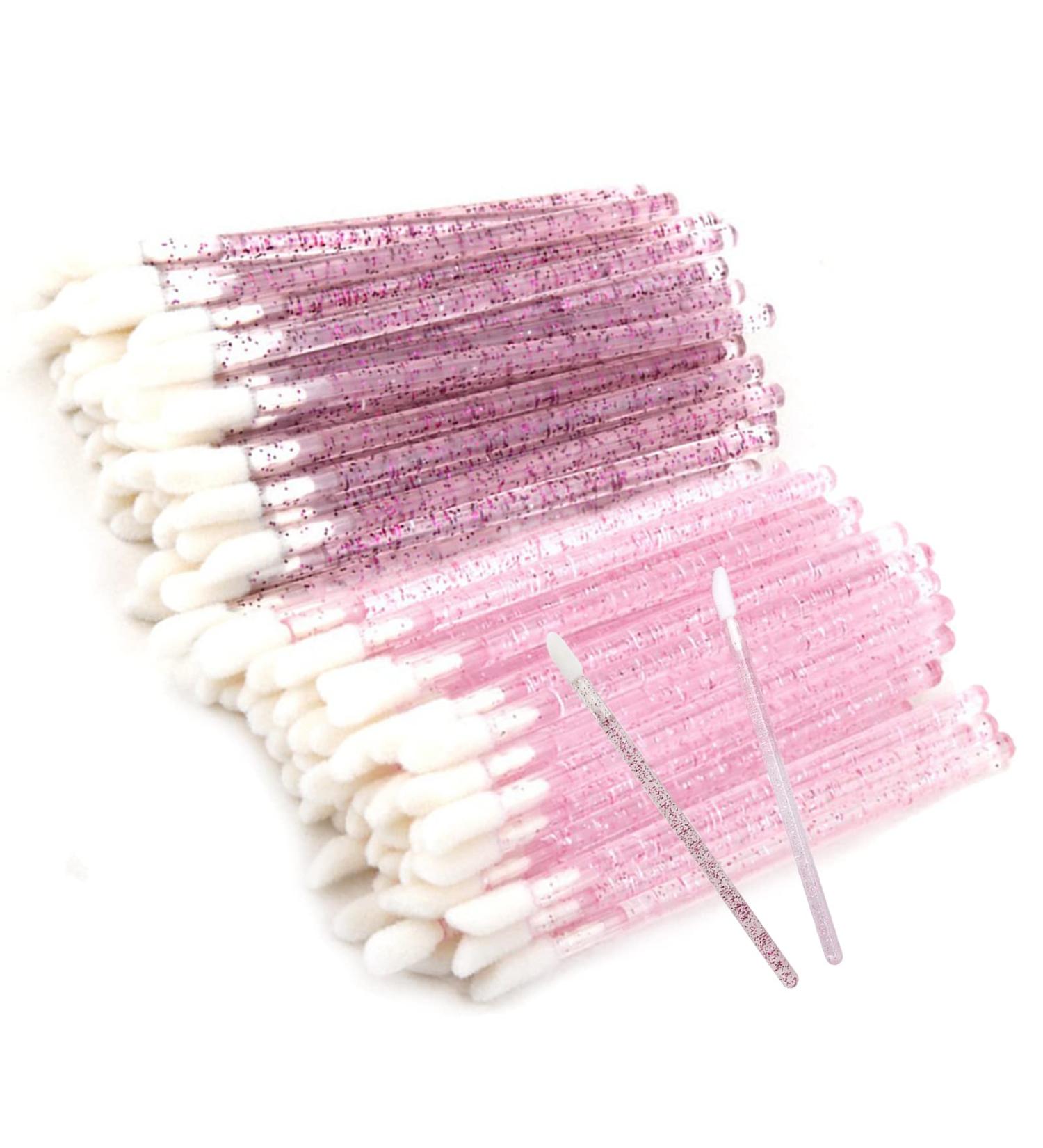 200 Pack Disposable Lip Brush Premium Glitter Crystal Stem Lip Brush Stick Lipstick Brush Stick Lip Gloss Stick Eye Shadow Brush Applicator Tool for Women Girls (Pink+Purple) (200pcs Pink+Purple) - Buy Online on GoSupps.com