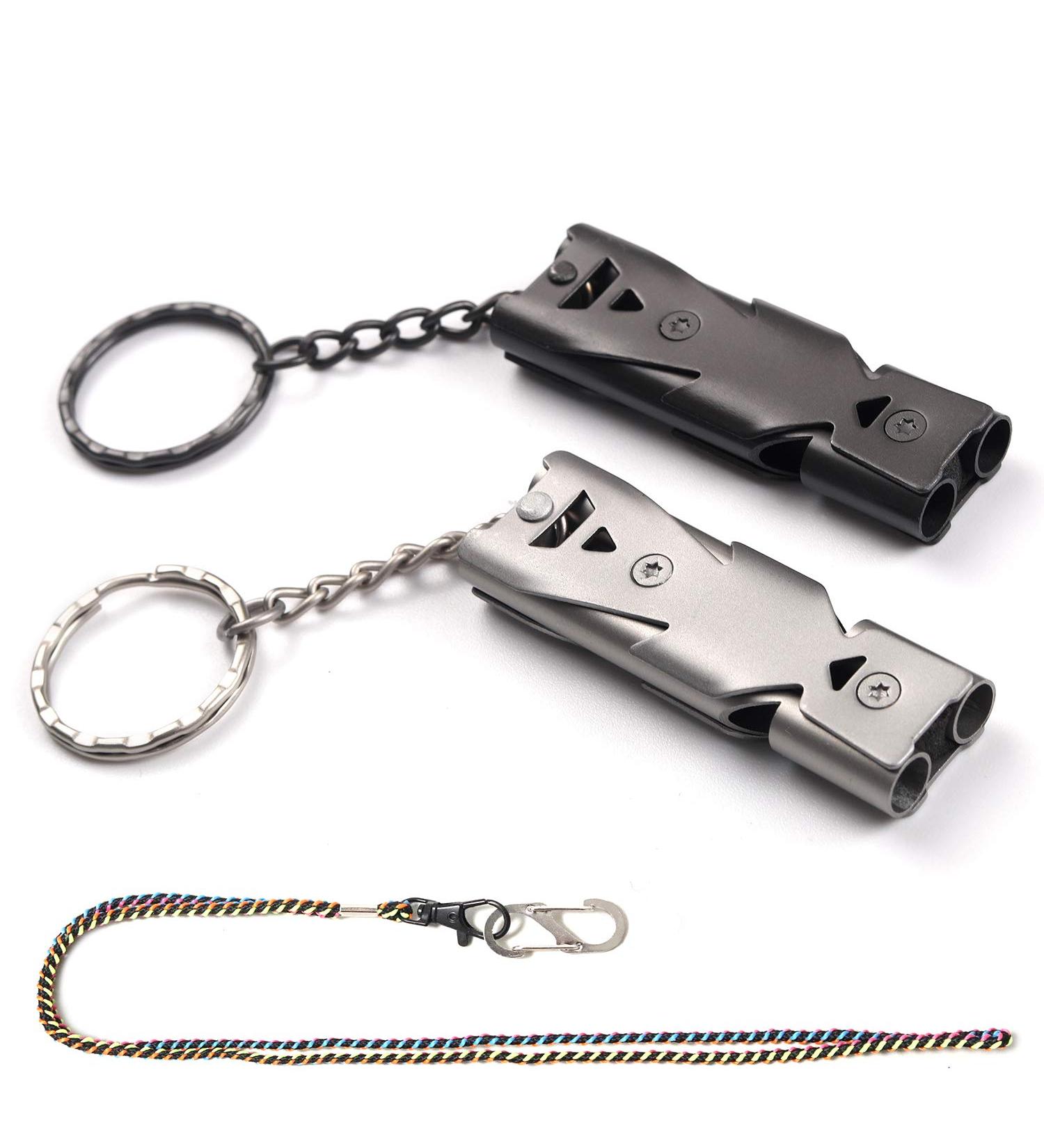XXINMOH Coach & Referee Whistle with Lanyard for Training & Outdoor Activities - Black Silver - Buy Online on GoSupps.com