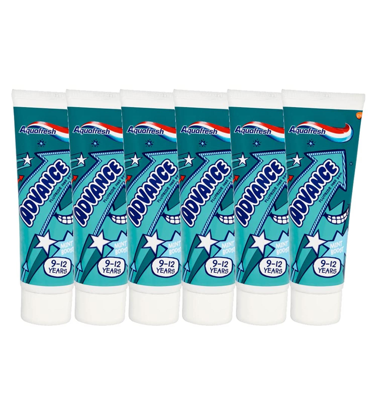  Aquafresh Aquafresh Advance 9-12 Kids Toothpaste 75ml 6 Pack.. - Buy Online on GoSupps.com