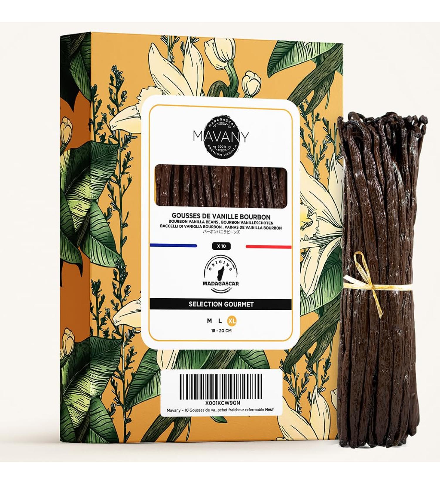 Mavany 10 BOURBON/MADAGASCAR vanilla pods Large size XL 18 to 20 cm Grand cru of gourmet quality selected for - Buy Online on GoSupps.com