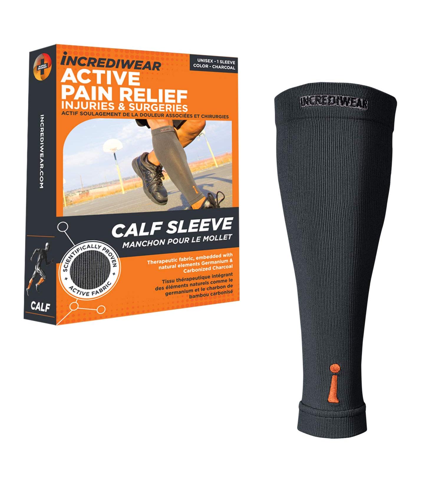 Incrediwear Calf Sleeve - Muscle Pain Relief & Recovery for Men and Women | Shin Splints Support | Charcoal, S/M - 1 Pack - Buy Online on GoSupps.com