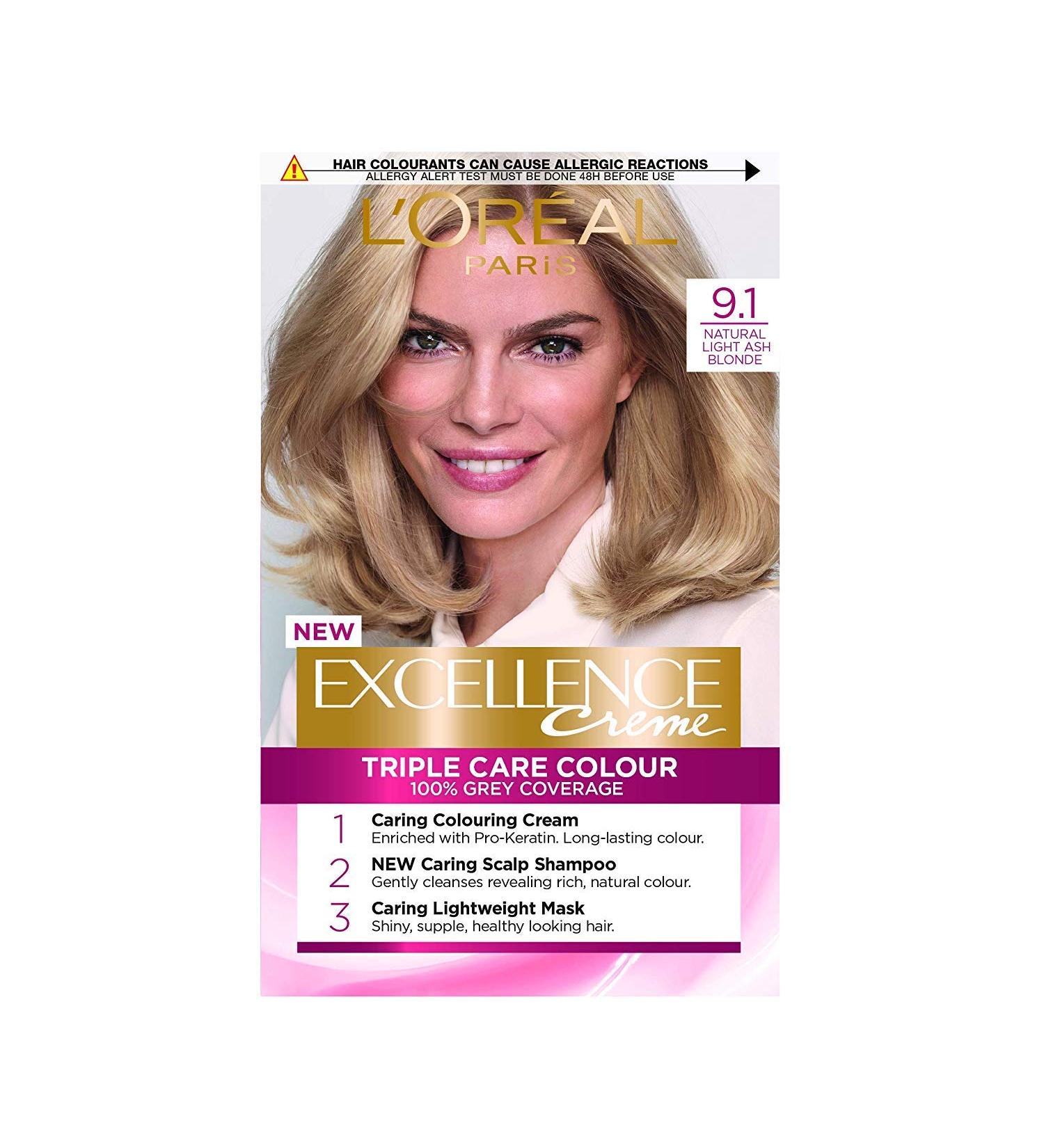  L'Oreal Paris L'Oreal Excellence Permanent Hair Color 9.1 Light Ash Blonde - Buy Online on GoSupps.com