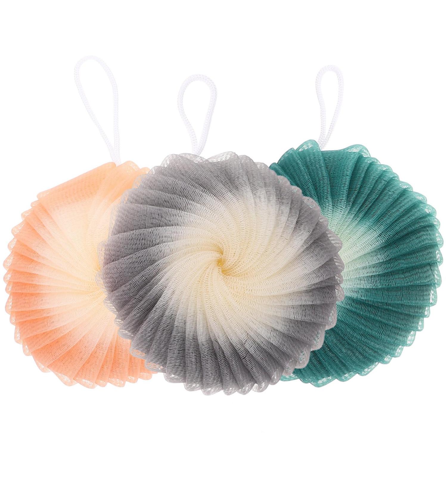 Healvian 3pcs Scrub Convenient Bath Ball Small Bathing Ball Bath Towel Body Loofah Showering Ball Shower Loofah Exfoliating Bath Ball Shower Ball Bath Loofah Soft or Cleaning Ball Travel