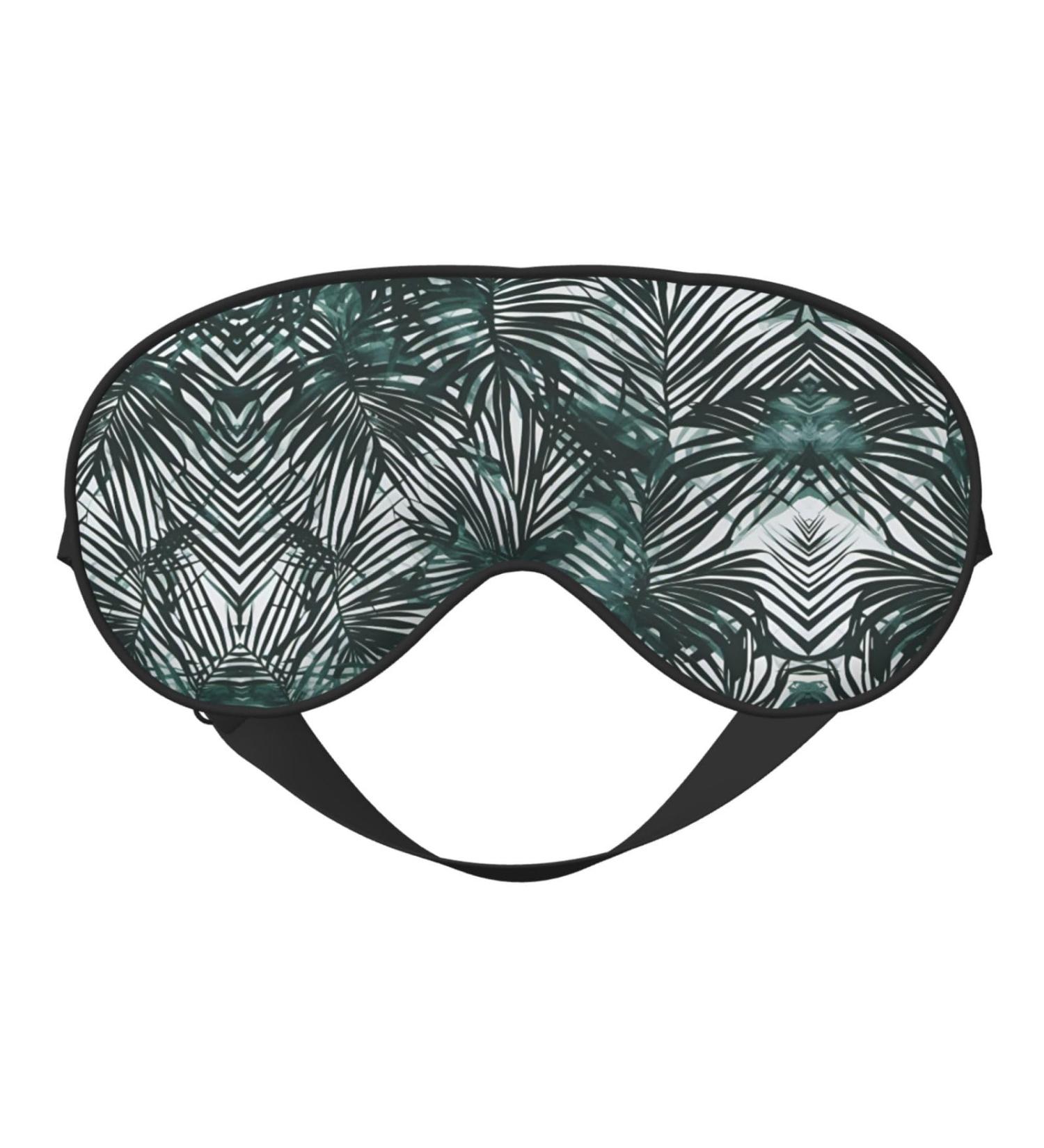SSIMOO Transparent Palm Leaf Eye Mask | Breathable Soft Sleep Eye Patch for Women | Perfect Travel Accessory for Relaxation - Black - Buy Online on GoSupps.com