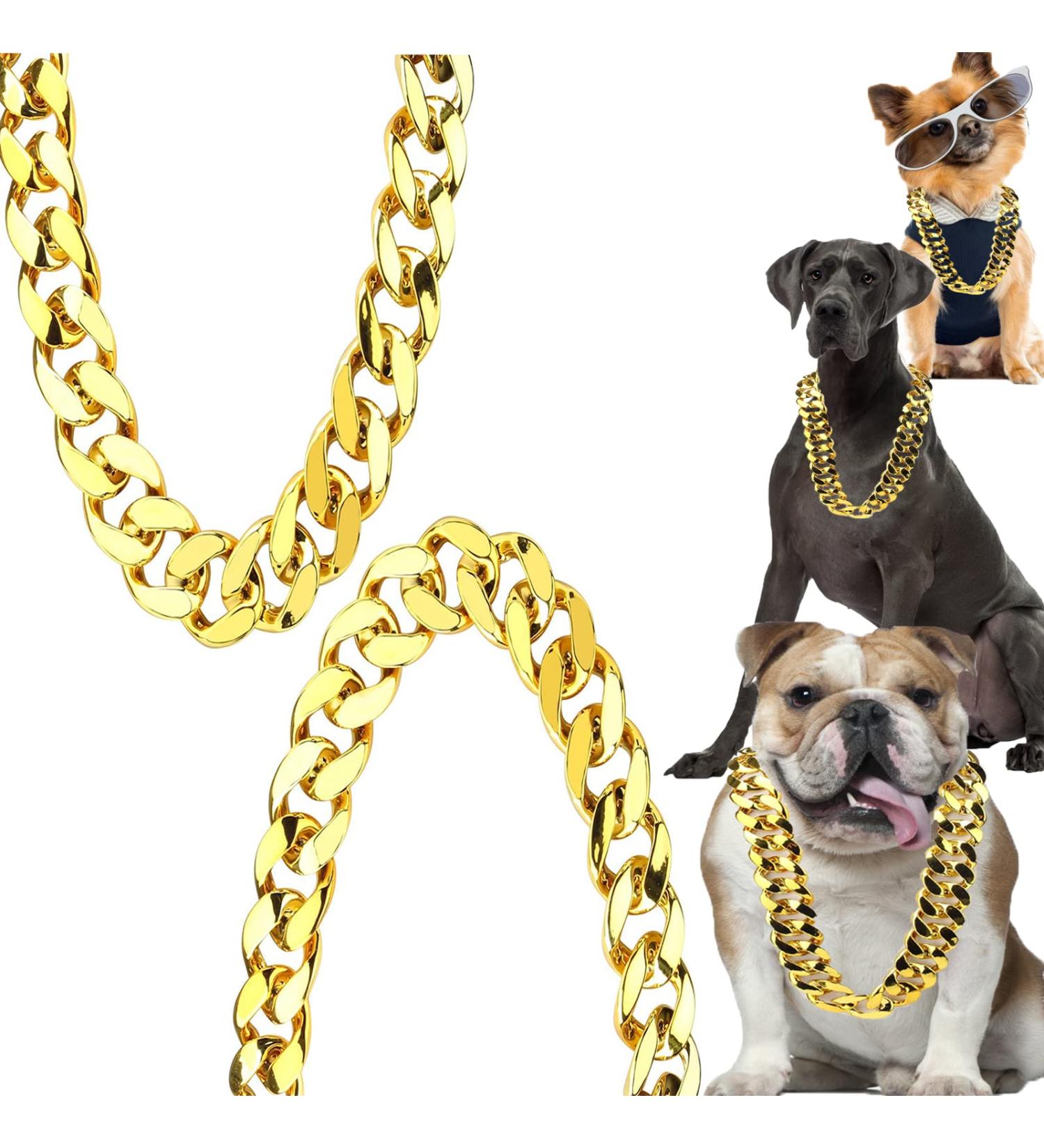 Hoedia Faux Gold Chain Necklace Hip Hop Chain Gold Necklace for Men Gold Chain Necklace 30.7in Punk Style Necklace Removable Chain for Pet Cats & Dogs Taking Pictures Christmas Costume - Buy Online on GoSupps.com