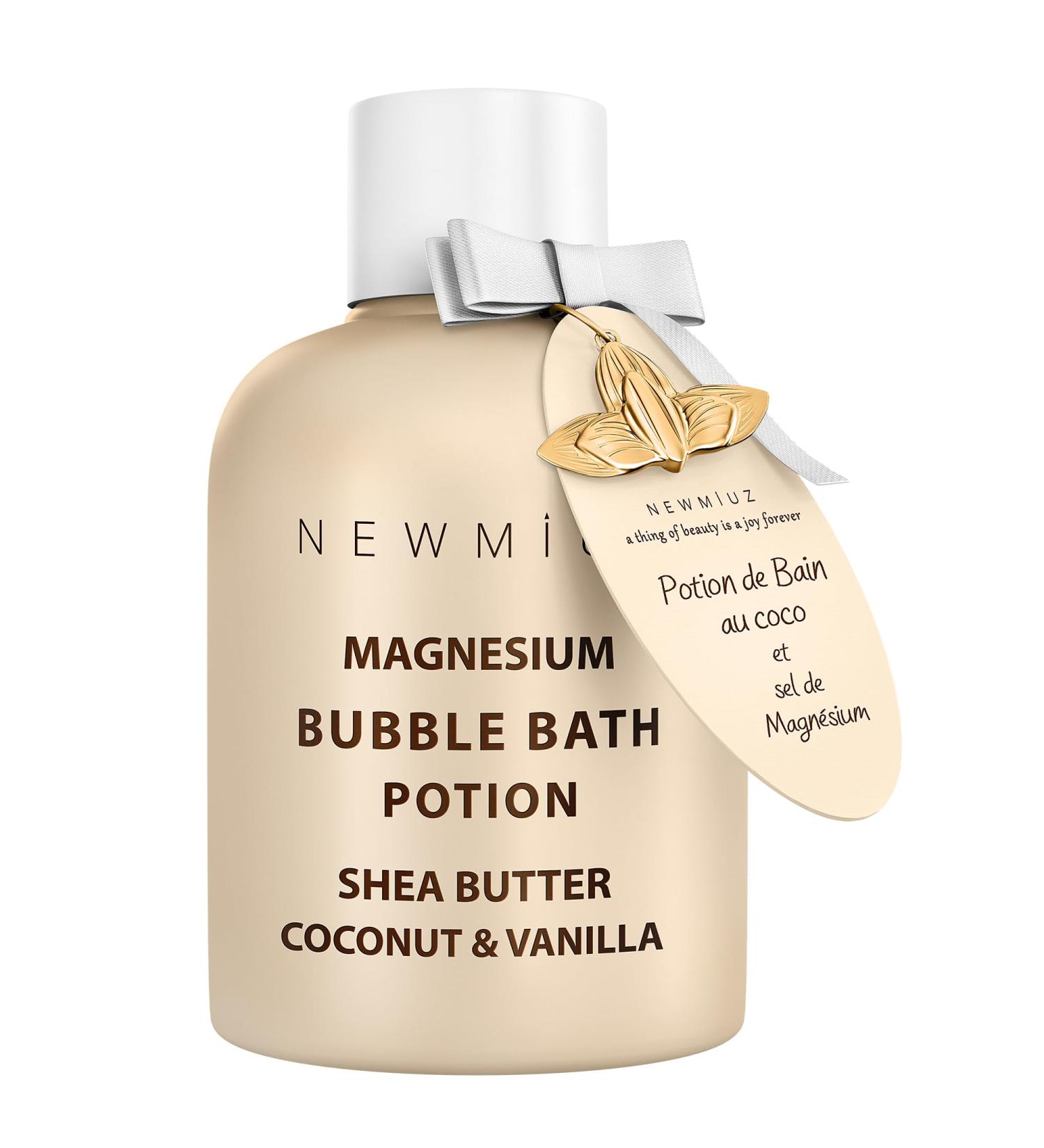Magnesium Bubble Bath - Long Lasting Foaming Bubbles - Moisturizing - Shea Butter Coconut Vanilla - Relaxing Stress Relief - Calming Self Care Spa Gift for Birthday Christmas - Buy Online on GoSupps.com