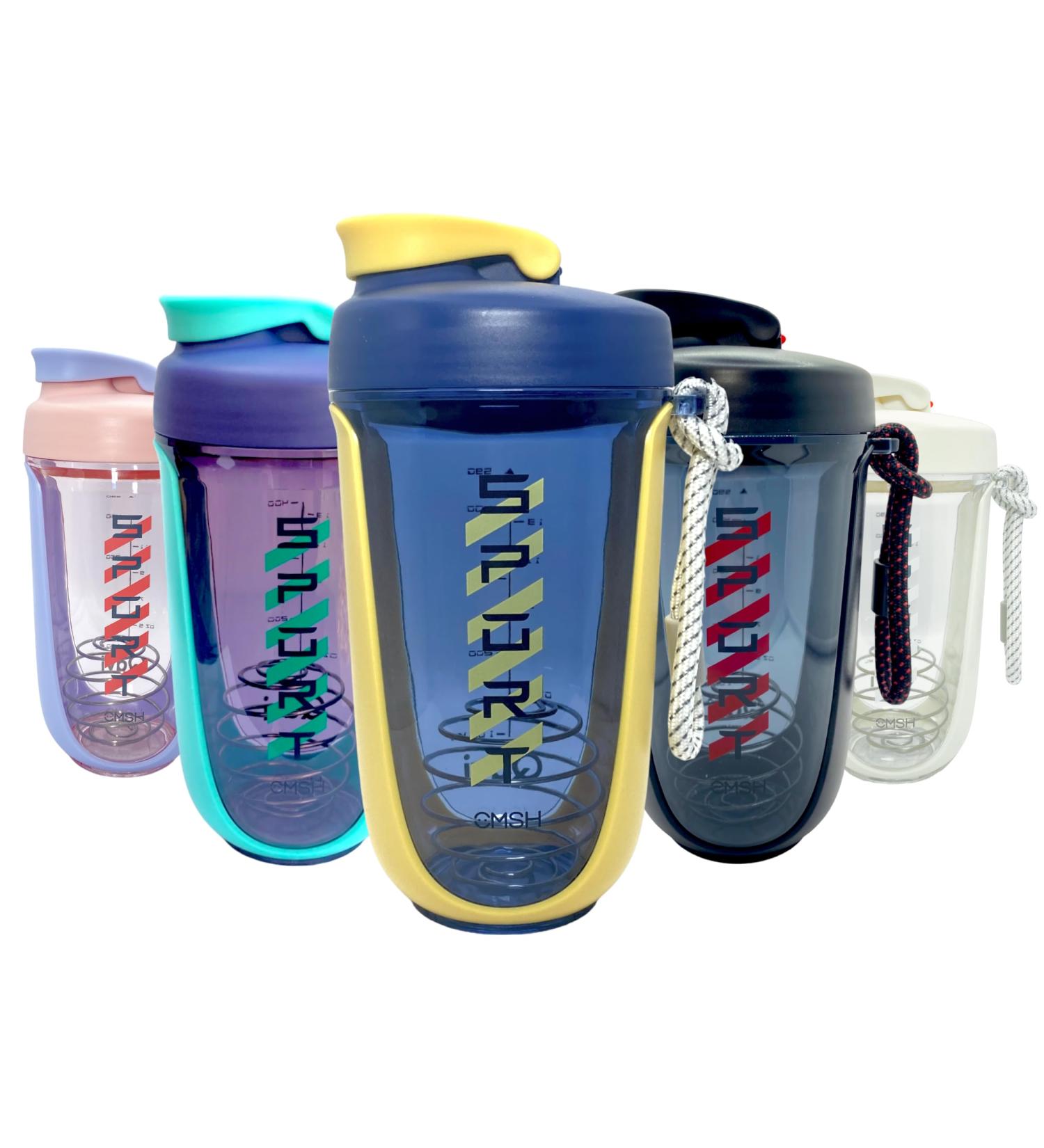 Qavi Protein Shaker Bottle - 590ml Yellow | Stainless Steel Mixing Ball | BPA-Free Tritan Material | Leakproof & Odourless - Buy Online on GoSupps.com