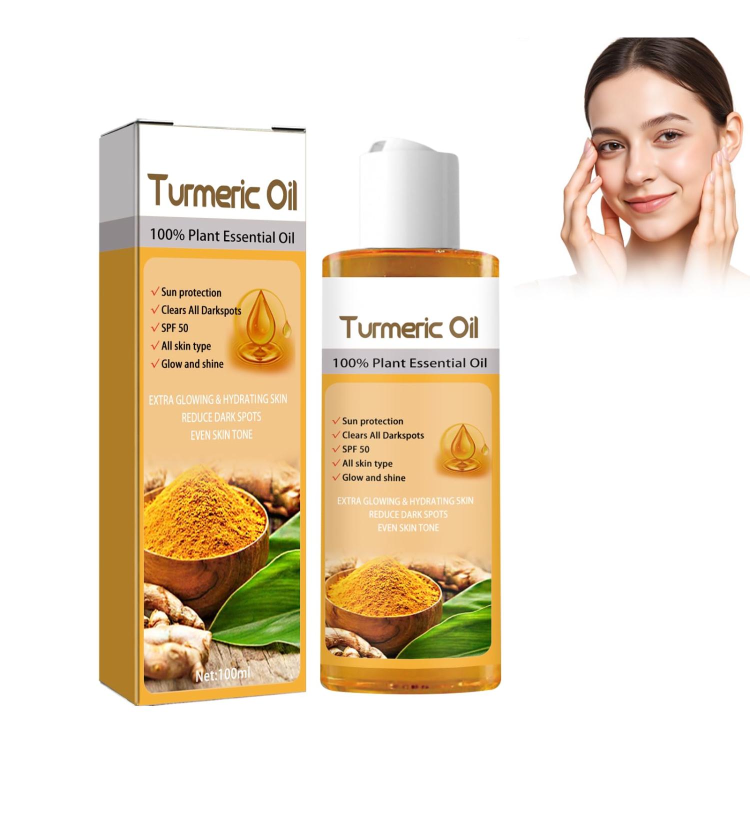  Boxiatil Turmeric Oil Intense whitening oil with turmeric serum for radiant skin essential for skincare for lightening dark skin turmeric body oil - Buy Online on GoSupps.com