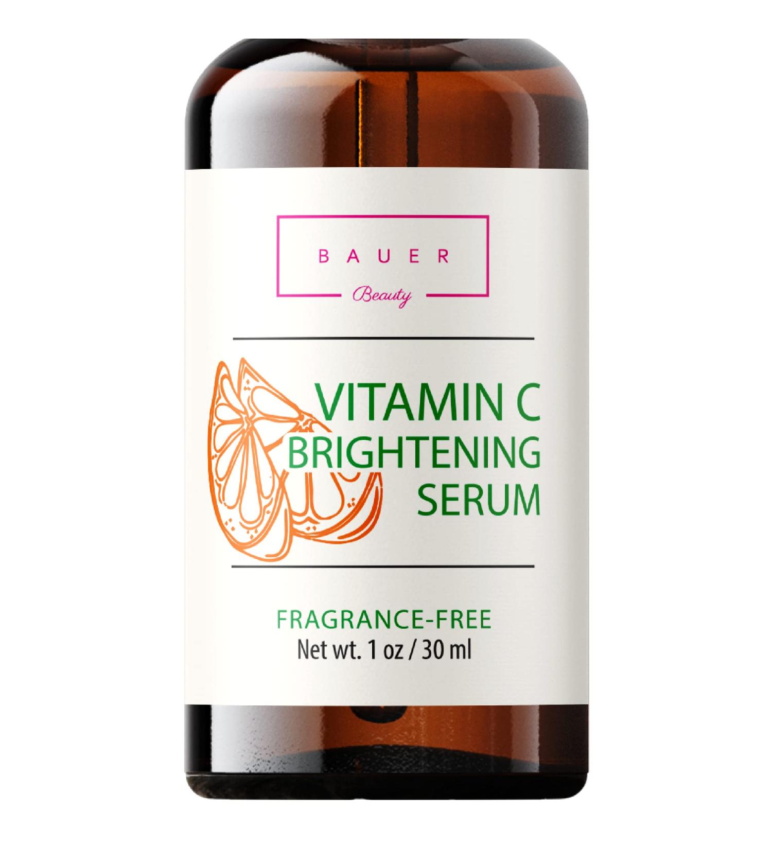 Bauer Beauty Vitamin C Face Serum | Brighten Skin, Reduce Wrinkles, Anti-Aging Repair - Buy Online on GoSupps.com