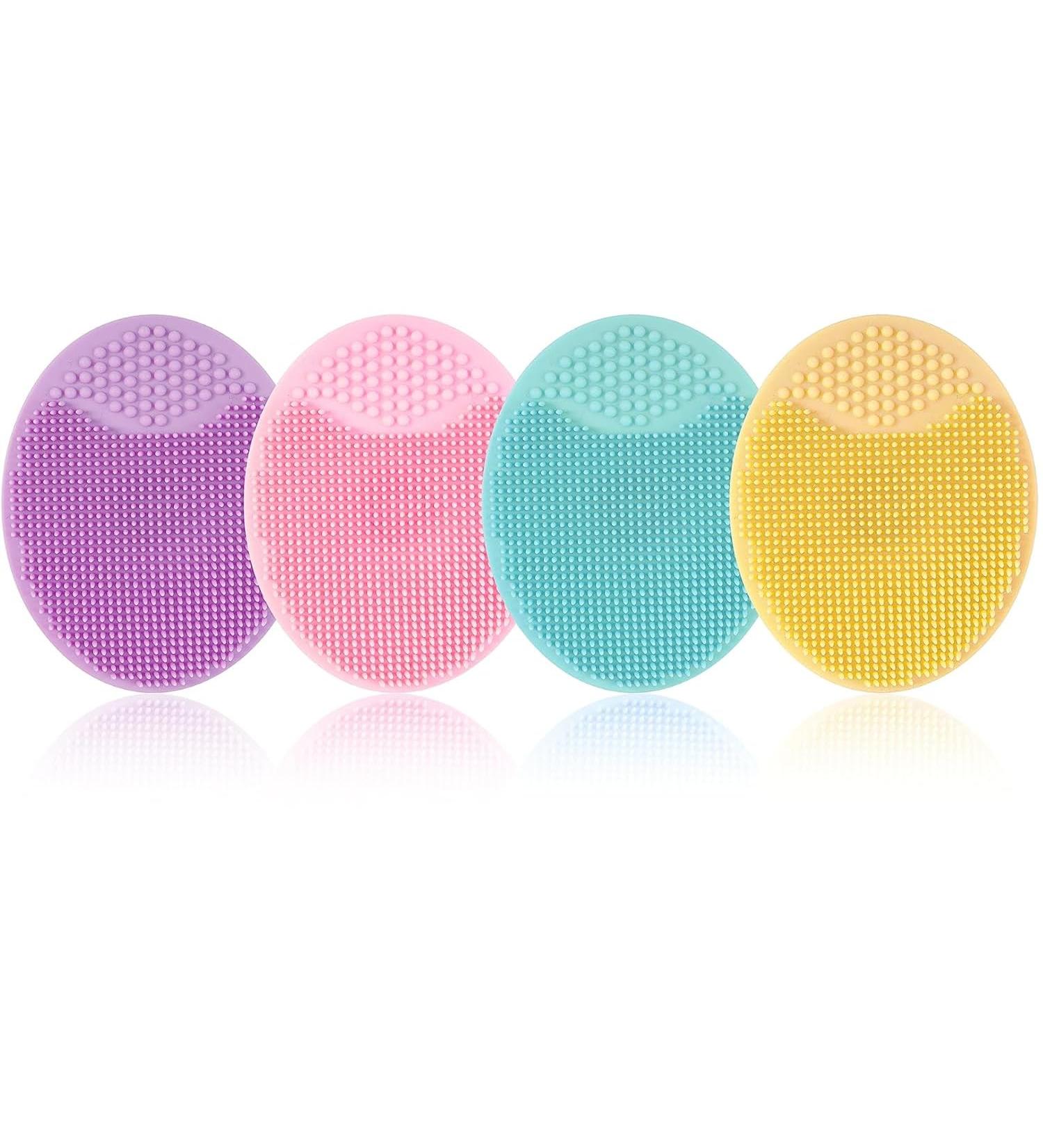 Set of 4 Silicone Facial Cleansing Brushes - Manual Pore Cleanser for Anti-Ageing - Sensitive Skin Suitable - Makeup Tool for All Skin Types (Colour Random) - Buy Online on GoSupps.com