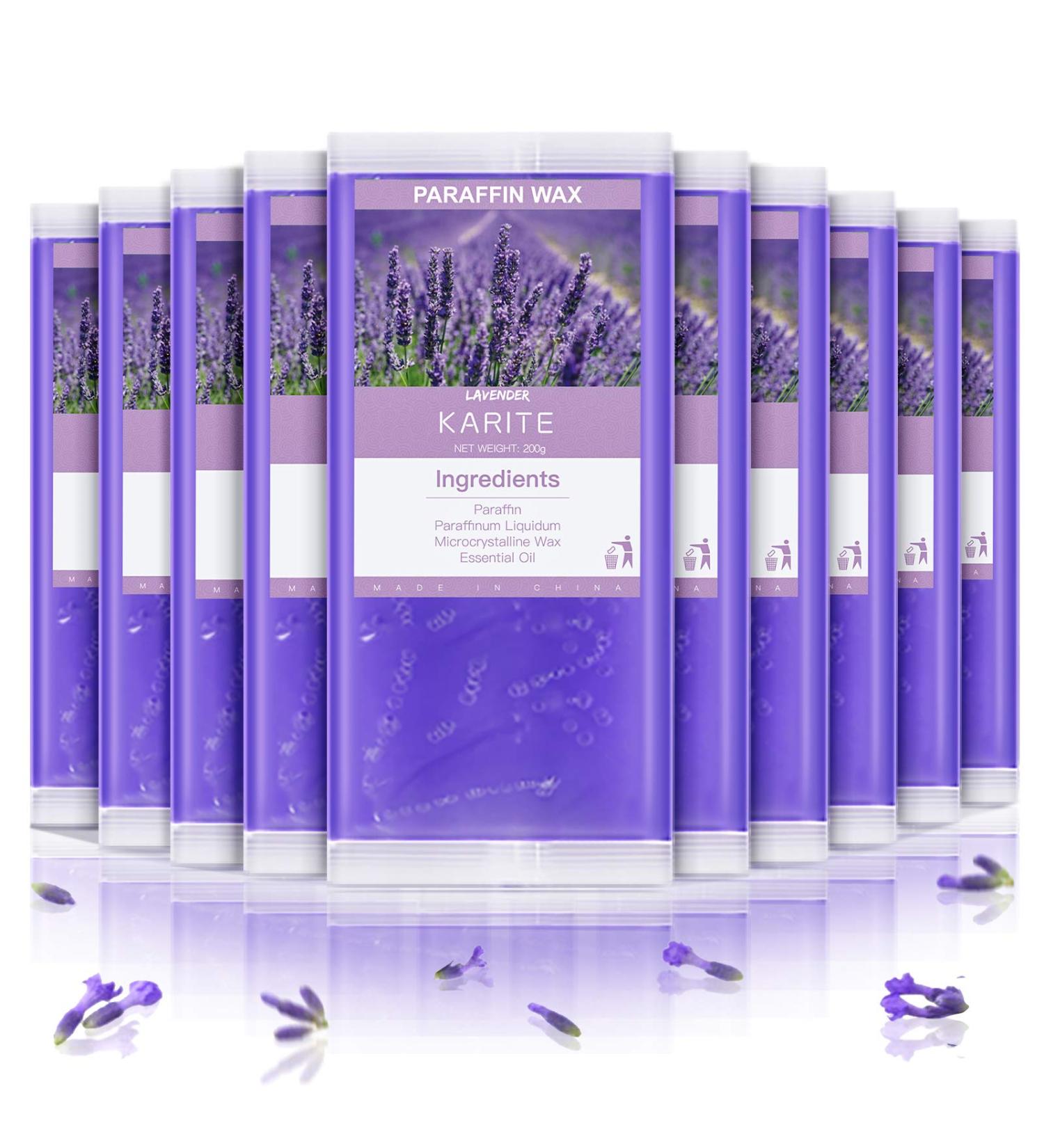 KARITE Lavender Scented Paraffin Wax Refills - 10 Pack for Paraffin Bath Machine | Hydrate Dry Skin, Relieve Pain & Muscle Stiffness - Buy Online on GoSupps.com