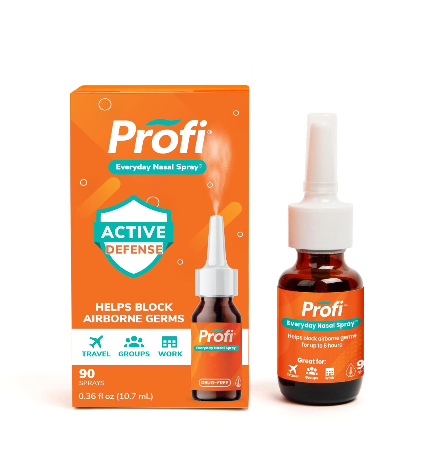 Profi Everyday Nasal Spray - Helps Defend Against Airborne Germs and Allergies, Lasts Up to 8 Hours, Advanced Nasal Spray for Air Travel, Work, Conferences & Indoor Gatherings - 90 Sprays, 0.36 FL OZ Pack of 1 - Buy Online on GoSupps.com