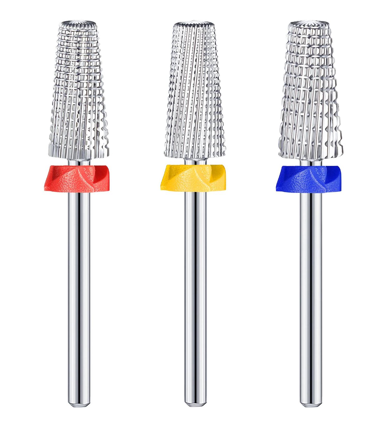 Nail Carbide 5 in 1 Bit - Tapered Shaping Multi-function Nail Drill Bit - 3/32 Inch for Acrylic Gel Nail Removal - Left to Right Handed - Silver - Buy Online on GoSupps.com