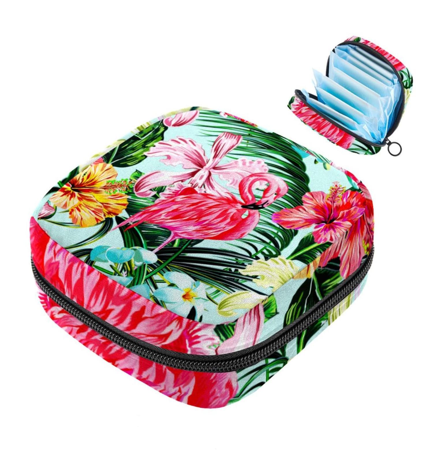 Buy Tropical Pink Flamingo Storage Bags for Women's Bandages Menstrual Pads & Tampons - Portable Organizer for School & Office - Buy Online on GoSupps.com