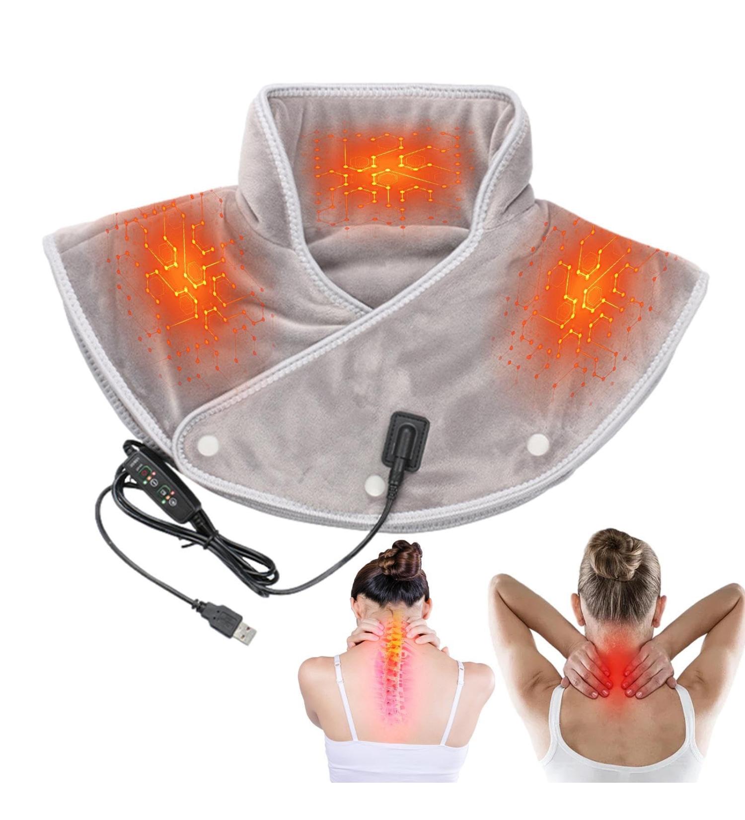 Warm Heated Shoulder Pad & Scarf - Fulenyi Gray | Skin-Friendly 3 Heat Settings for Neck & Back Relief - Buy Online on GoSupps.com