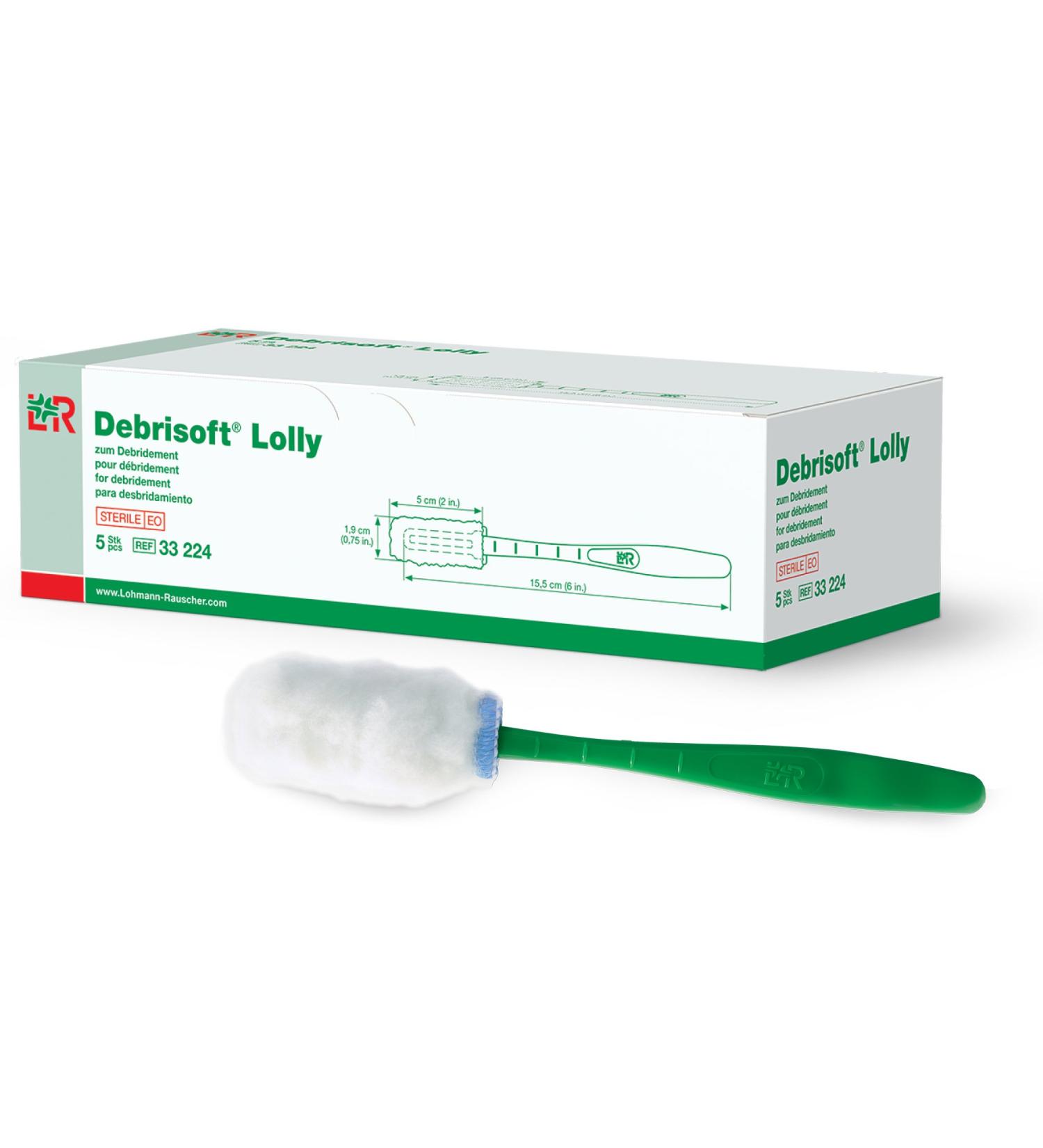 Lohmann & Rauscher Debrisoft Debridement Lolly - Box of 5 - 100% Unbleached Polyester - Wound Bed Preparation Tool - Buy Online on GoSupps.com