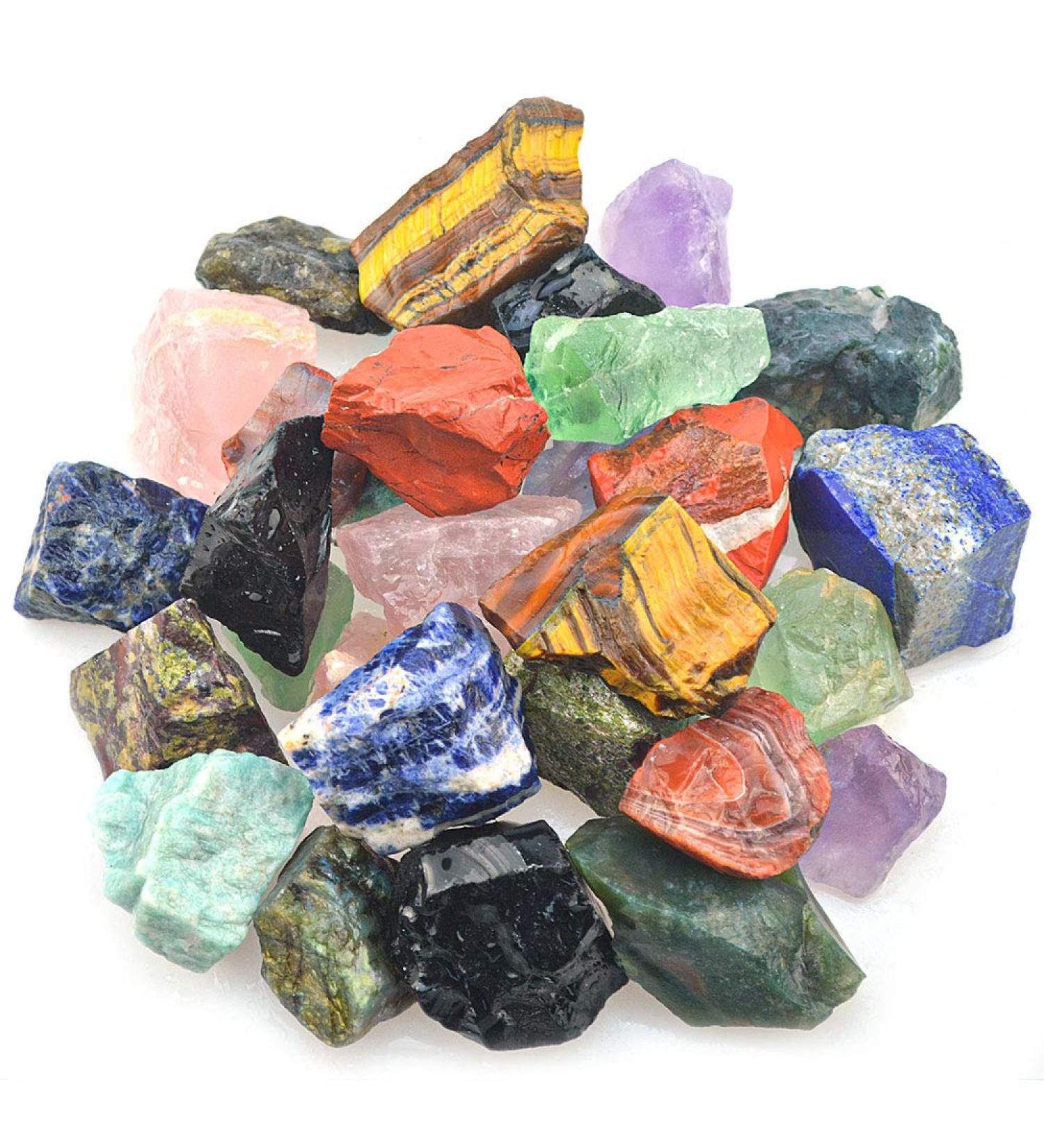 3 lbs Bulk Rough Madagascar Stones Mix - Large Natural Raw Stones for Tumbling, Cabbing, and Crystal Healing - Buy Online on GoSupps.com