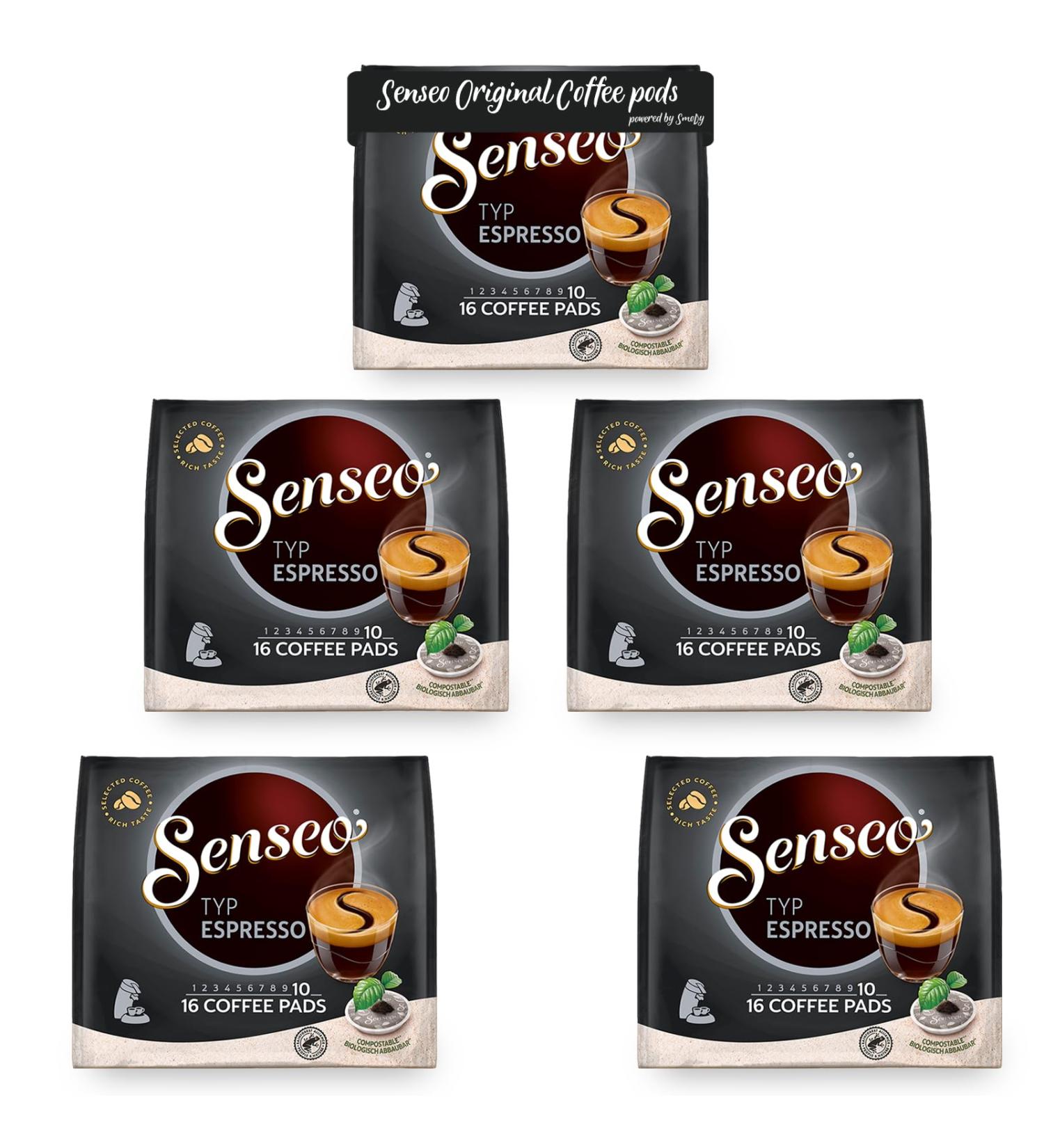 Buy Senseo Espresso Pods - RA Certified Biodegradable Coffee Pods | 5 Packs x 16 | 111g - International Shipping Available - Buy Online on GoSupps.com