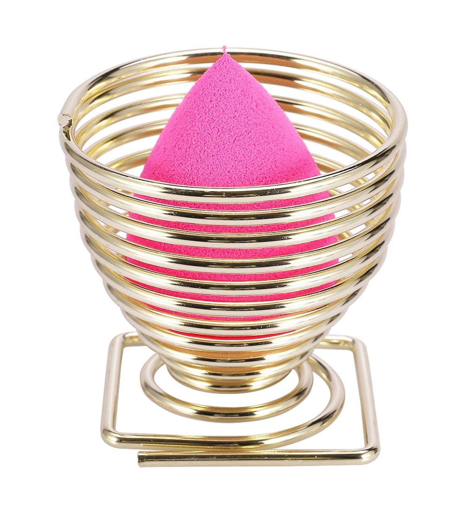 AYNEFY Cosmetic Puff Stand - Dual Type Makeup Sponge Blender Holder Rack | Gold Square Base | Beauty Tool for All Makeup Sponges - Buy Online on GoSupps.com