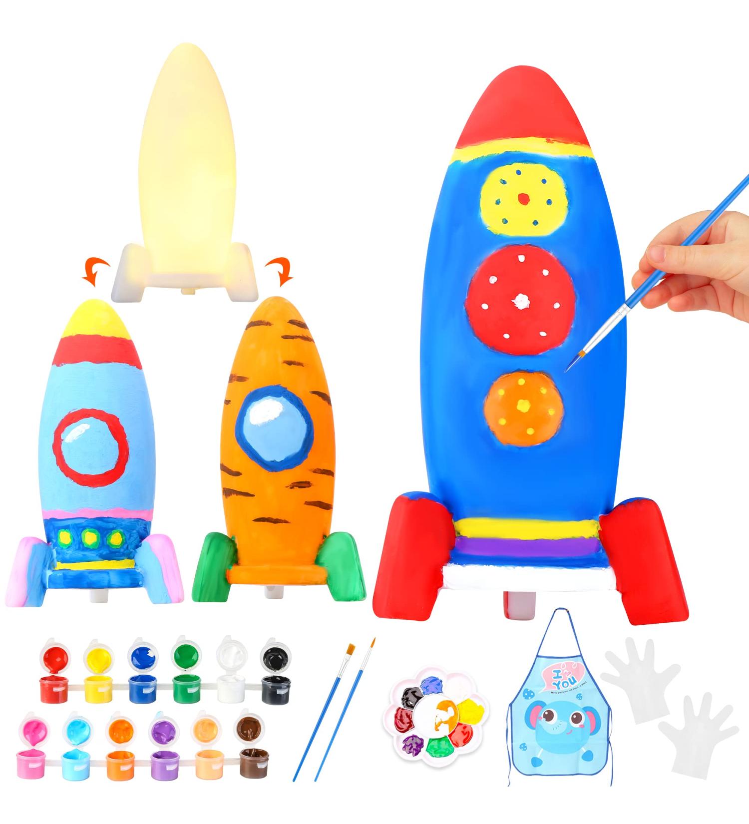 Rocket Lamp Kit - DIY Arts and Crafts for Kids Ages 4-12 | Creativity Paint Set for Boys and Girls - Buy Online on GoSupps.com