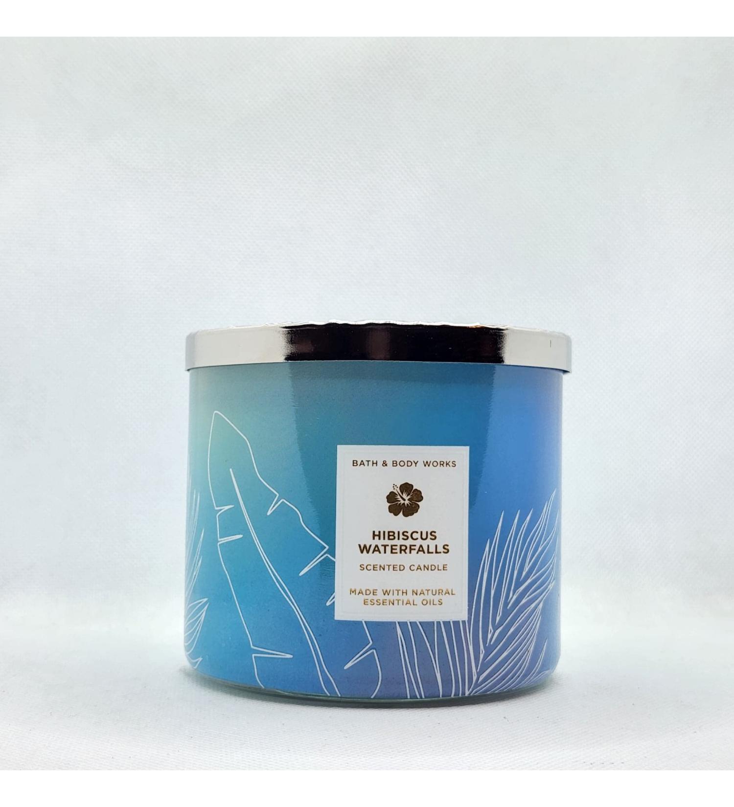 Bath & Body Works White Barn 3-Wick Candle w/Essential Oils - 14.5 oz - 2022 Spring Scents! (Hibiscus Waterfalls)