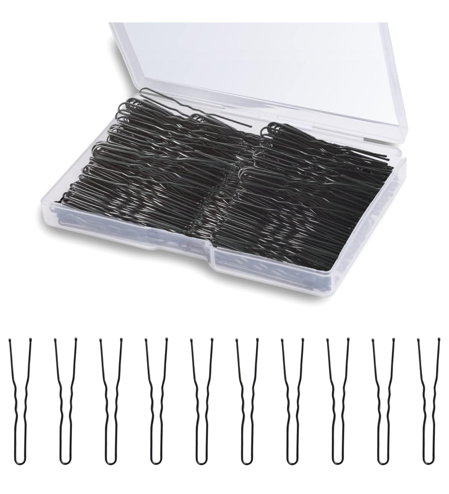 YUNAI 3'' Black Waved Hair Pins 300Pcs with Box - U Shape Hair Clips for Women and Girls - Buy Online on GoSupps.com