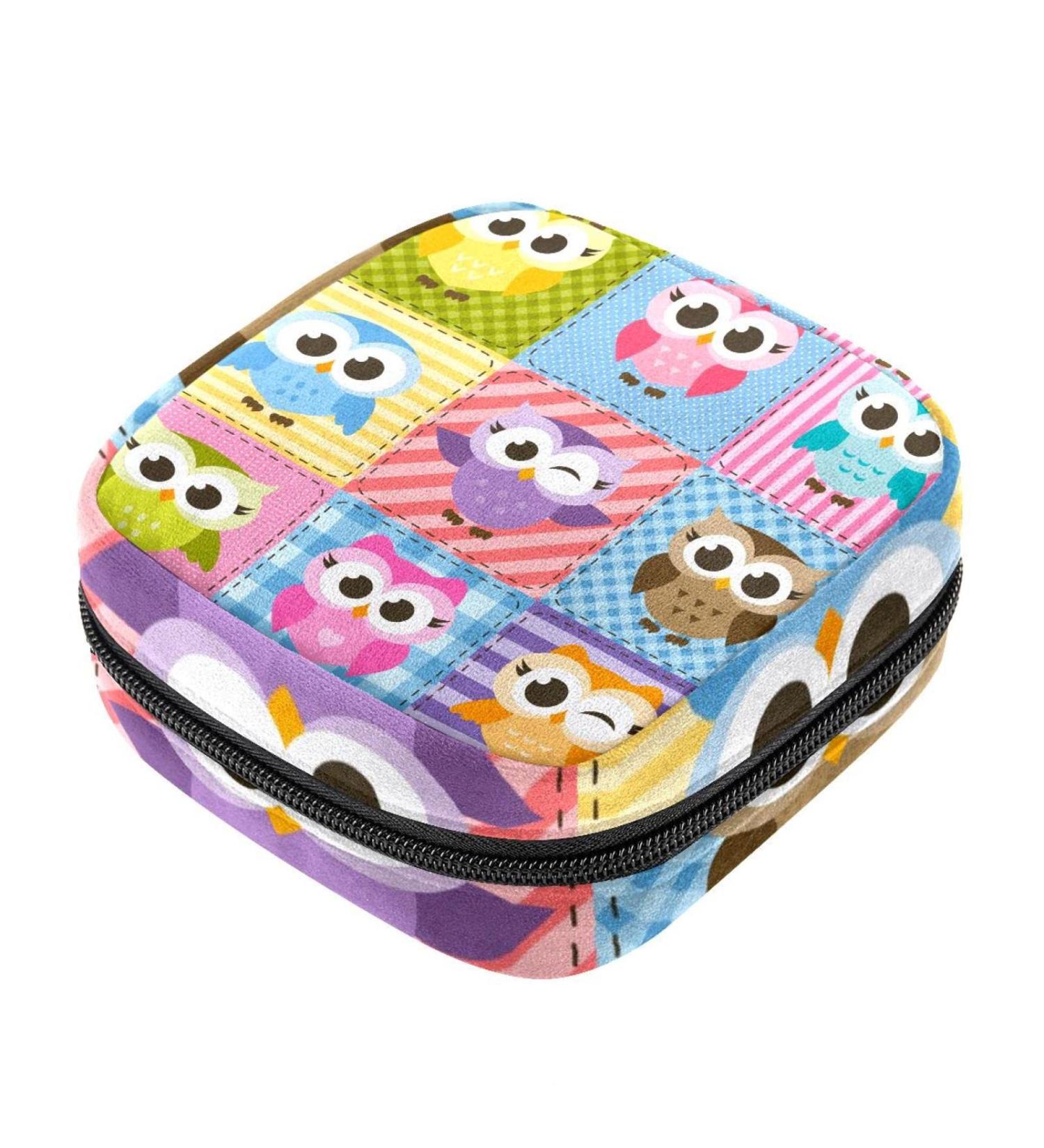 Colorful Funny Owl Napkin Storage Bags - Portable Period Pockets for Women Teens & Girls | Menstrual Cup Holder & Breastfeeding Insert - Buy Online on GoSupps.com