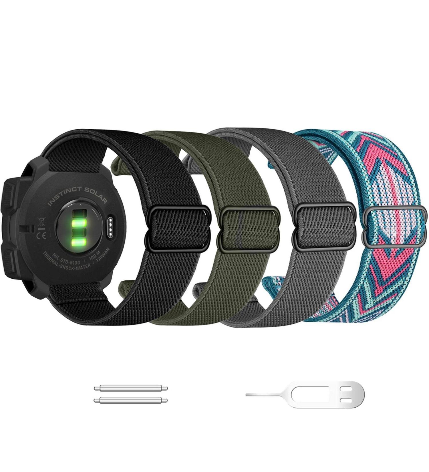 Abanen 22mm Elastic Watch Bands for Garmin Instinct - Soft Nylon Wristband Strap (4PCS) - Buy Online on GoSupps.com
