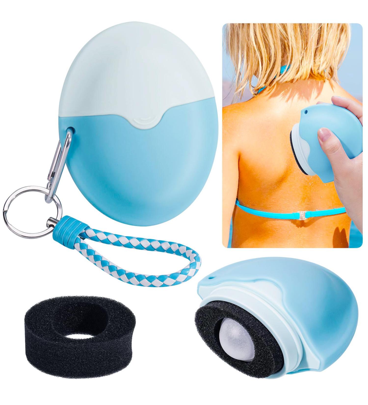 Refillable Sunscreen and Body Lotion Sponge Roller Applicator for Kids and Adults Child-Friendly Silicone Roller with Even Mess-Free Application Travel-Size for Hassle-Free Skincare Routine (Blue) - Buy Online on GoSupps.com