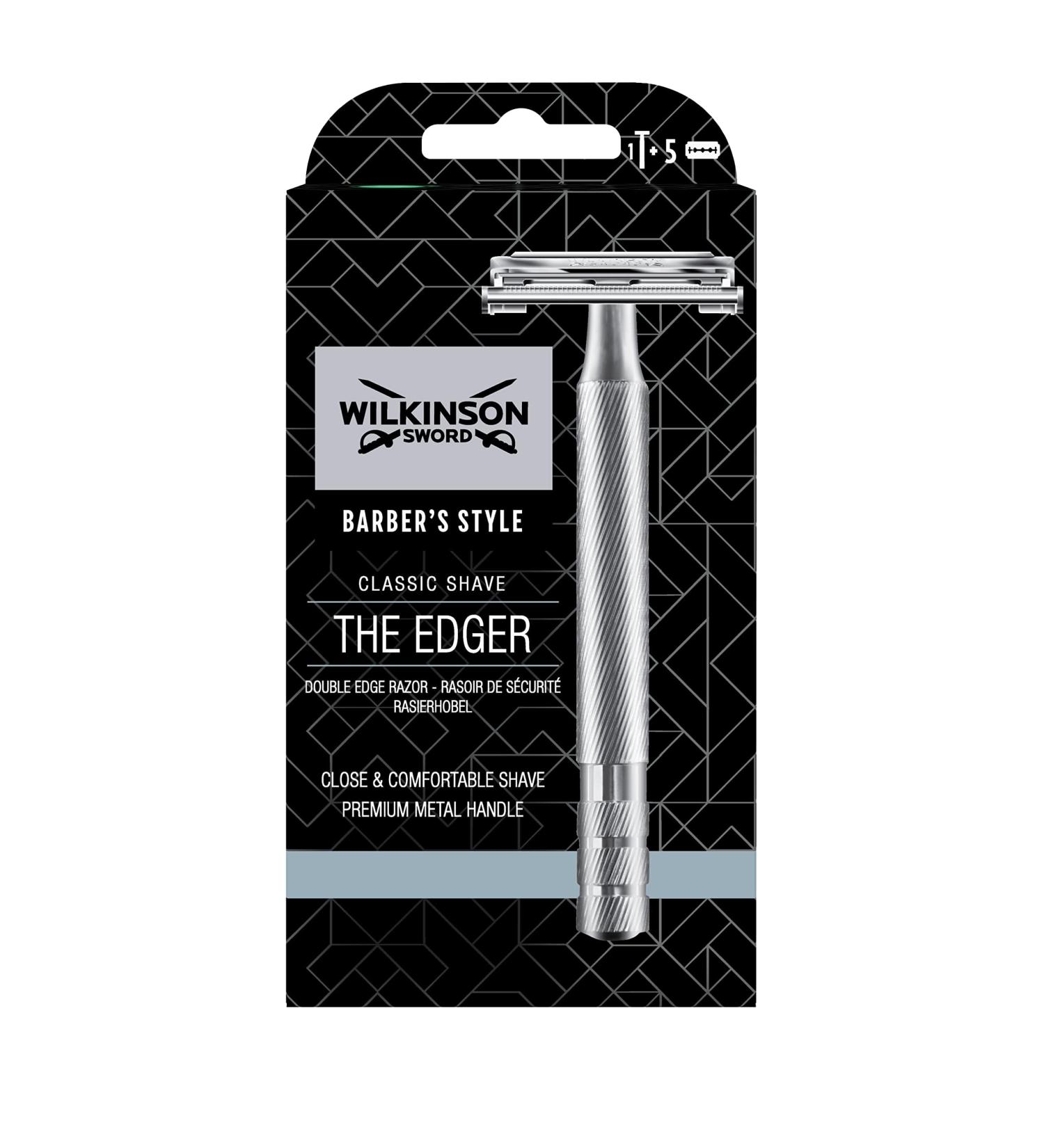 Wilkinson Sword - The Edger Razor - Pack of 1 handle and 5 rechargeable blades
