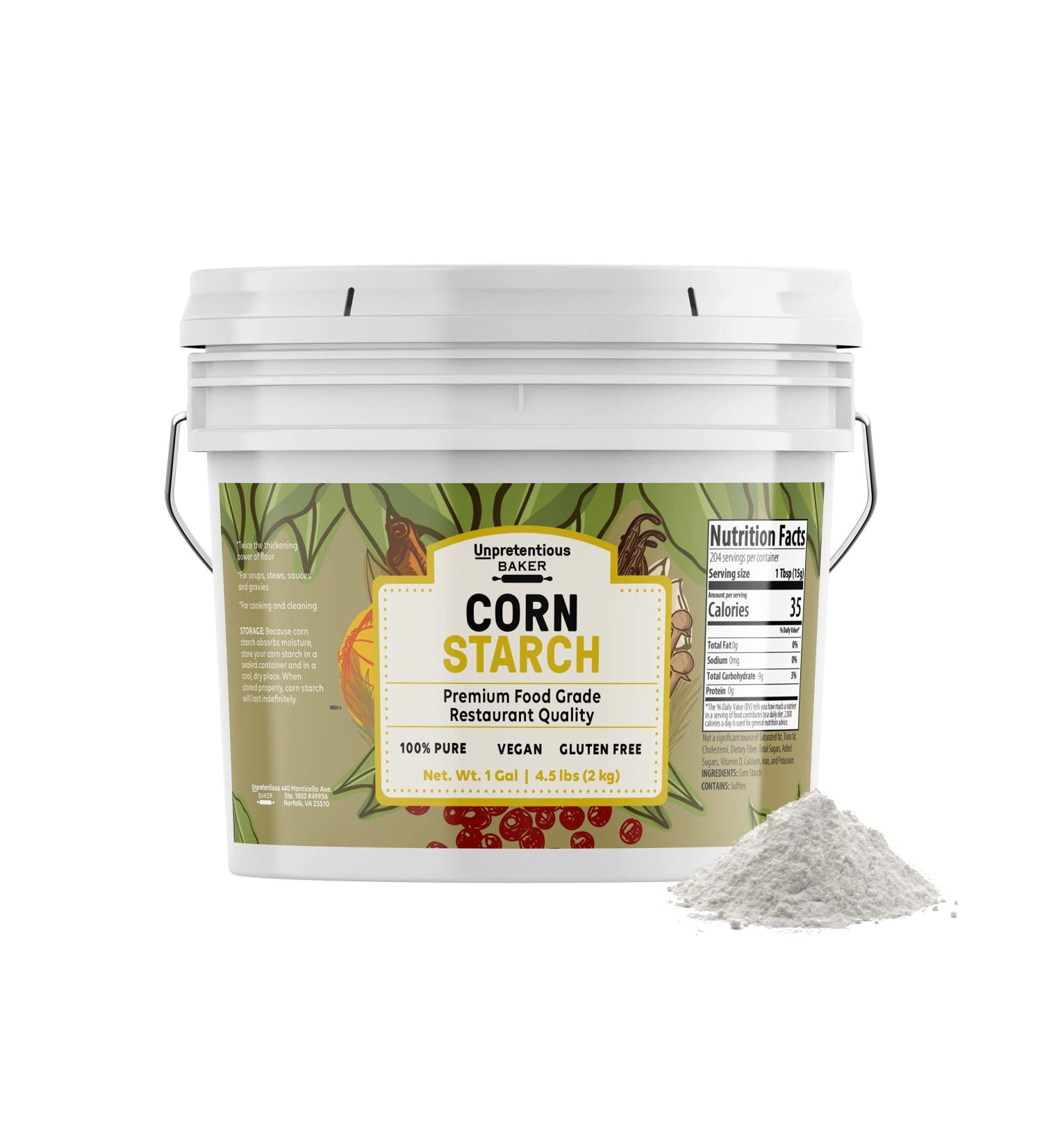 Unpretentious Baker 1 Gallon Corn Starch Resealable Bucket - 4.5 lb Thickening Agent for Baking & Cleaning | Bulk Size - Buy Online on GoSupps.com