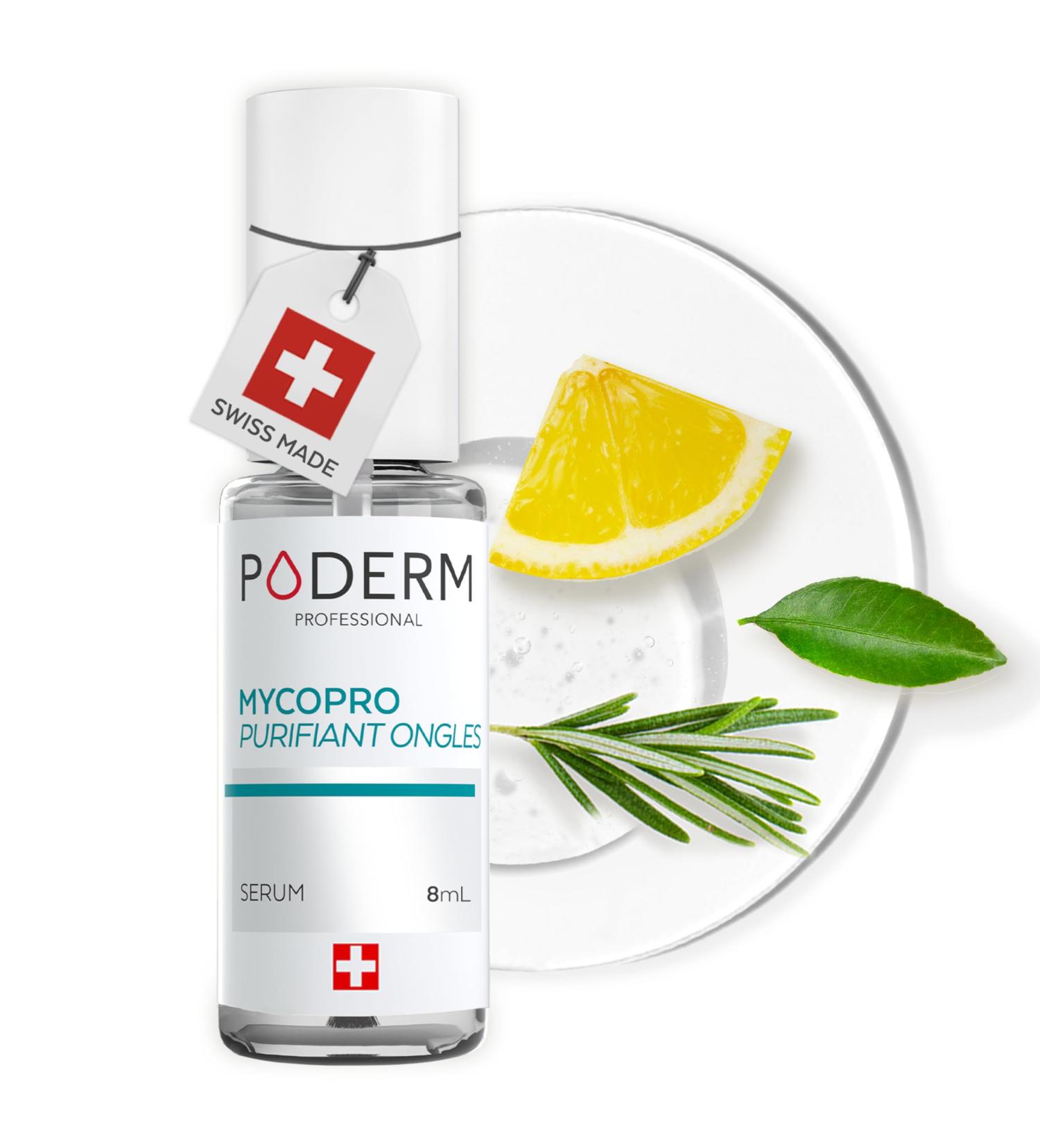 PODERM MycoPro S rum Purifiant Ongles 8ml Formule V g tale Naturelle au Citron Romarin & Vitamine E | Prot ge l apparence des ongles & am liore leur uniformit | Swiss Made - Buy Online on GoSupps.com