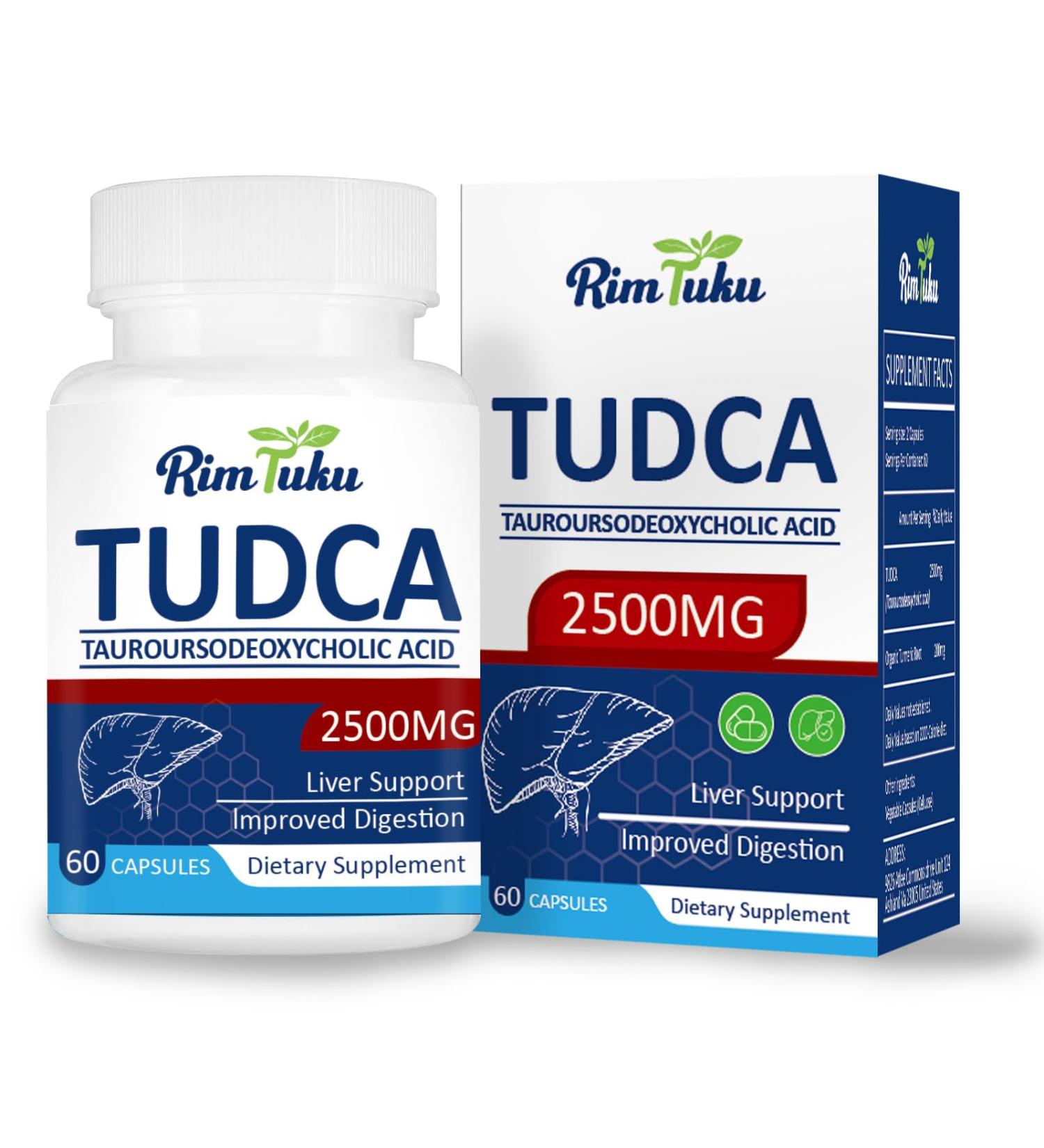 2500MG TUDCA Supplement - Bile Salts Liver Detox & Cleanse and Gallbladder Clease Health Formula Live Supplement 60 Capsules 60 Count (Pack of 1) - Buy Online on GoSupps.com