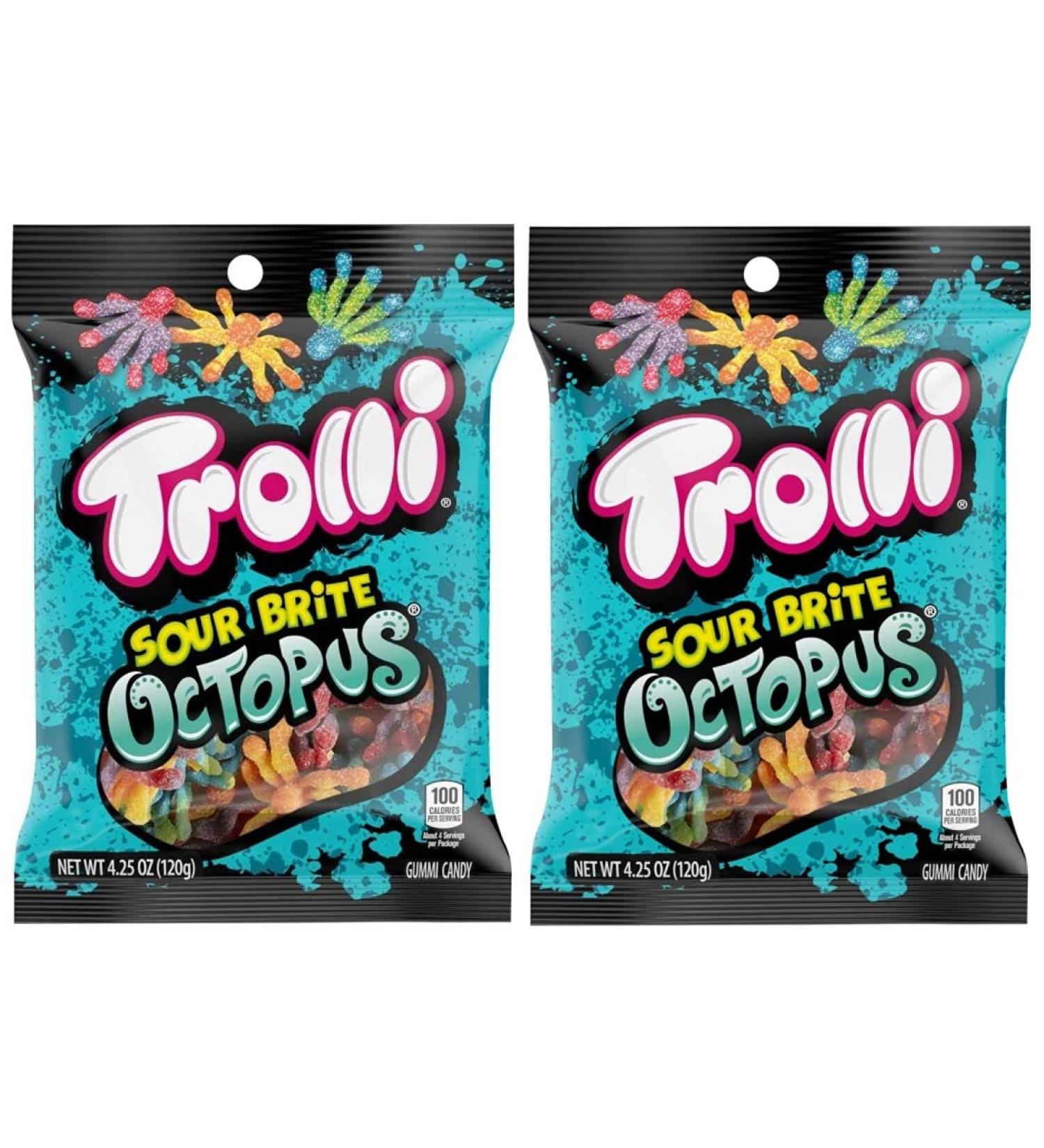 Trolli Sour Brite Octopus Assorted Flavors 4.25 oz Pack of 2
