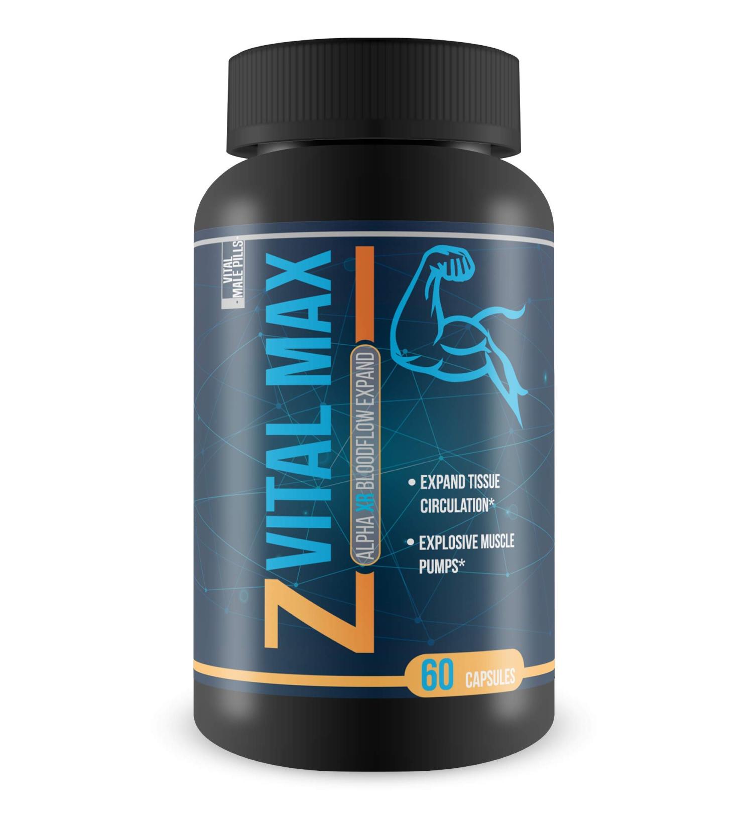 Z Vital Max N02 - Alpha XR Bloodflow Expand | Natural L-Arginine Vasodilator for Enhanced Vein & Tissue Health | Optimal Pre-Workout Supplement - Buy Online on GoSupps.com