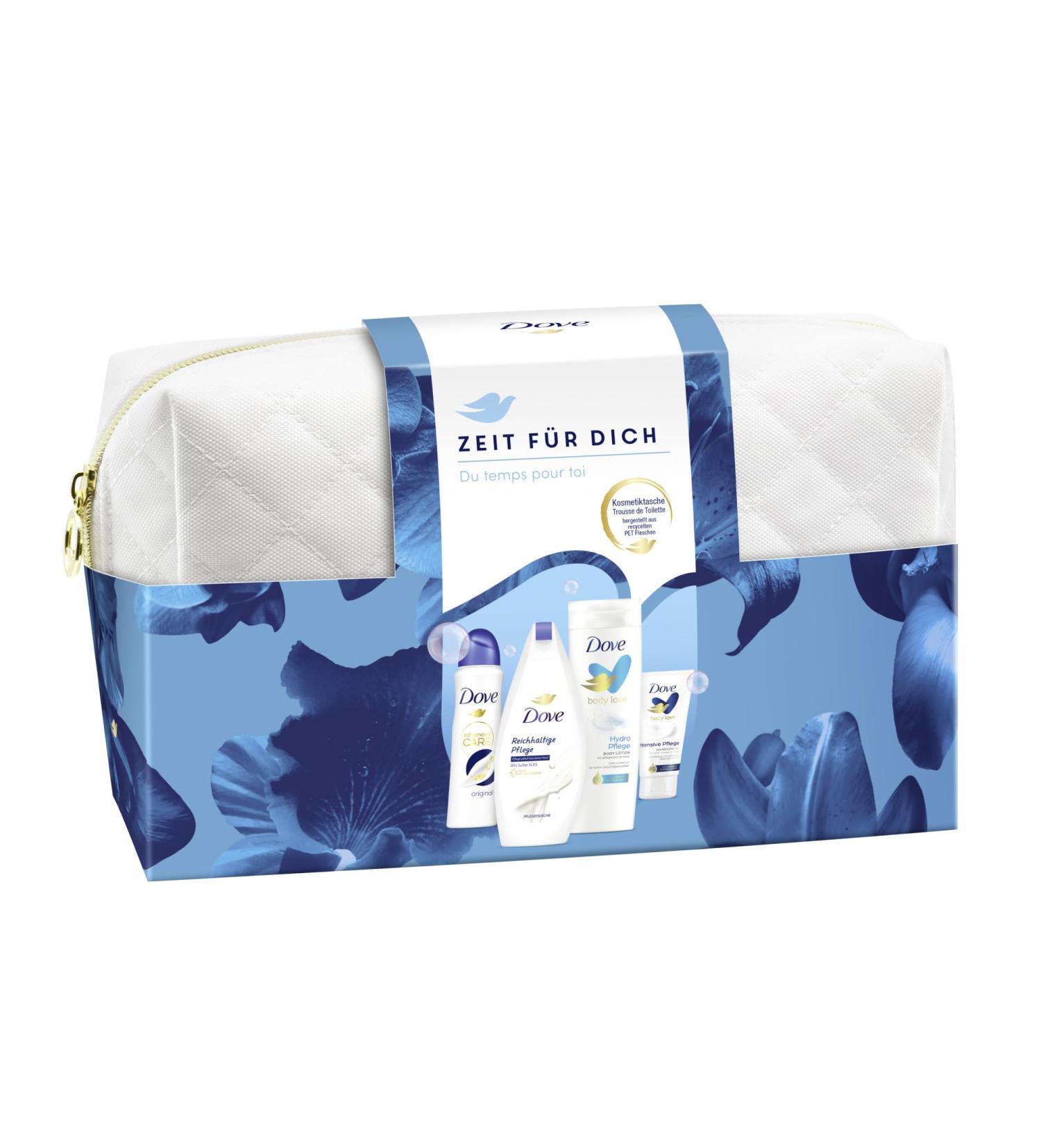 Dove Gift Set - Time for You: Shower Deodorant Body Lotion & Hand Cream in Cosmetic Bag | 250ml 150ml 400ml 75ml | International Shipping Available - Buy Online on GoSupps.com