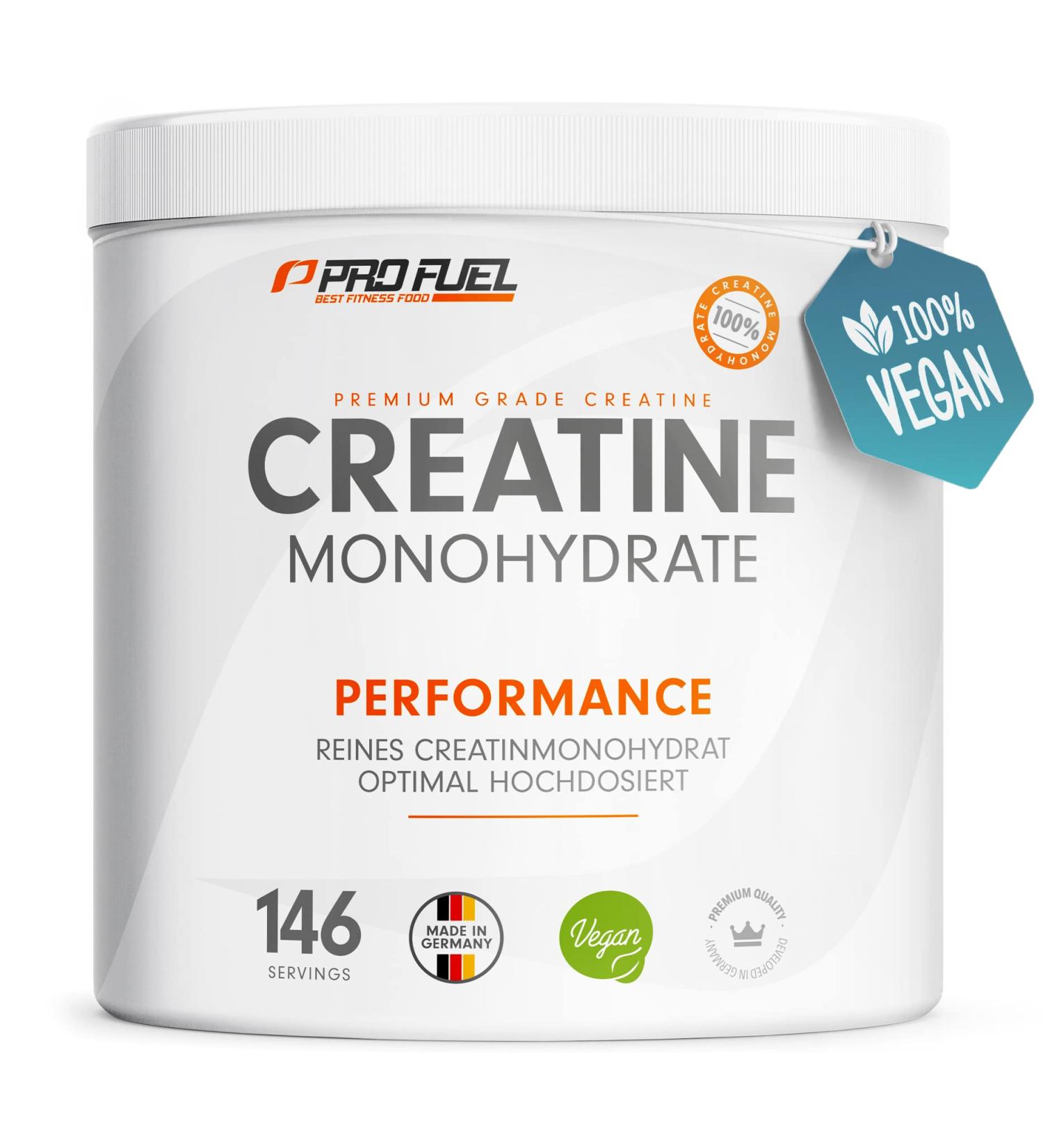 Buy Pure Micronized Creatine Monohydrate Powder 500g - 100% Vegan Optimal High Dose No Additives - 146 Portions for Enhanced Performance - Buy Online on GoSupps.com