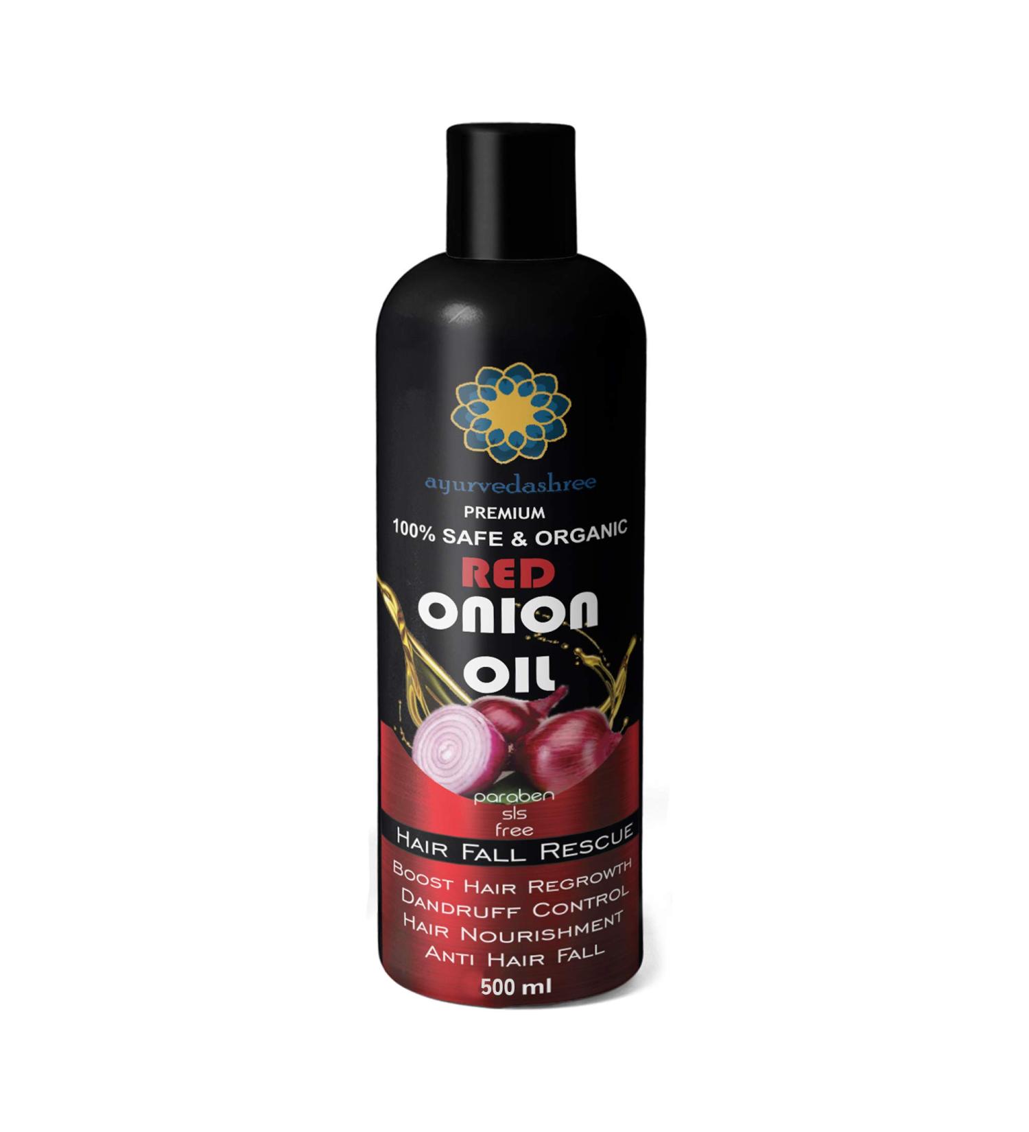 Buy Red Onion Hair Oil 500ml | Boost Hair Growth with Black Seed Pure Argan Sandalwood & Rose Oil - Fast International Shipping - Buy Online on GoSupps.com