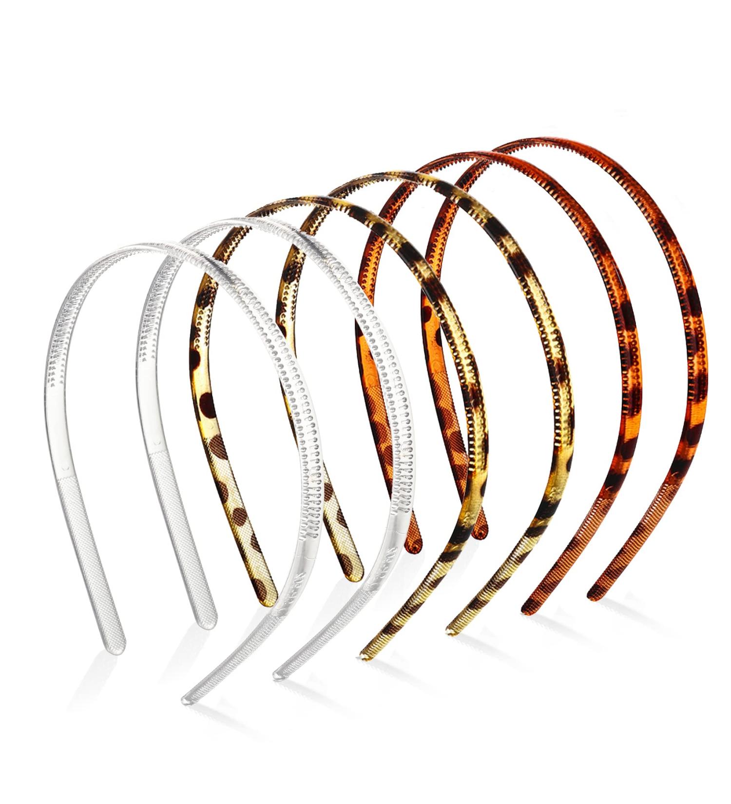 Olakin Thin Plastic Headbands with Teeth - 6 Pack DIY Hair Bands for Women & Girls (8mm Transparent) - Perfect Hair Accessories - Buy Online on GoSupps.com
