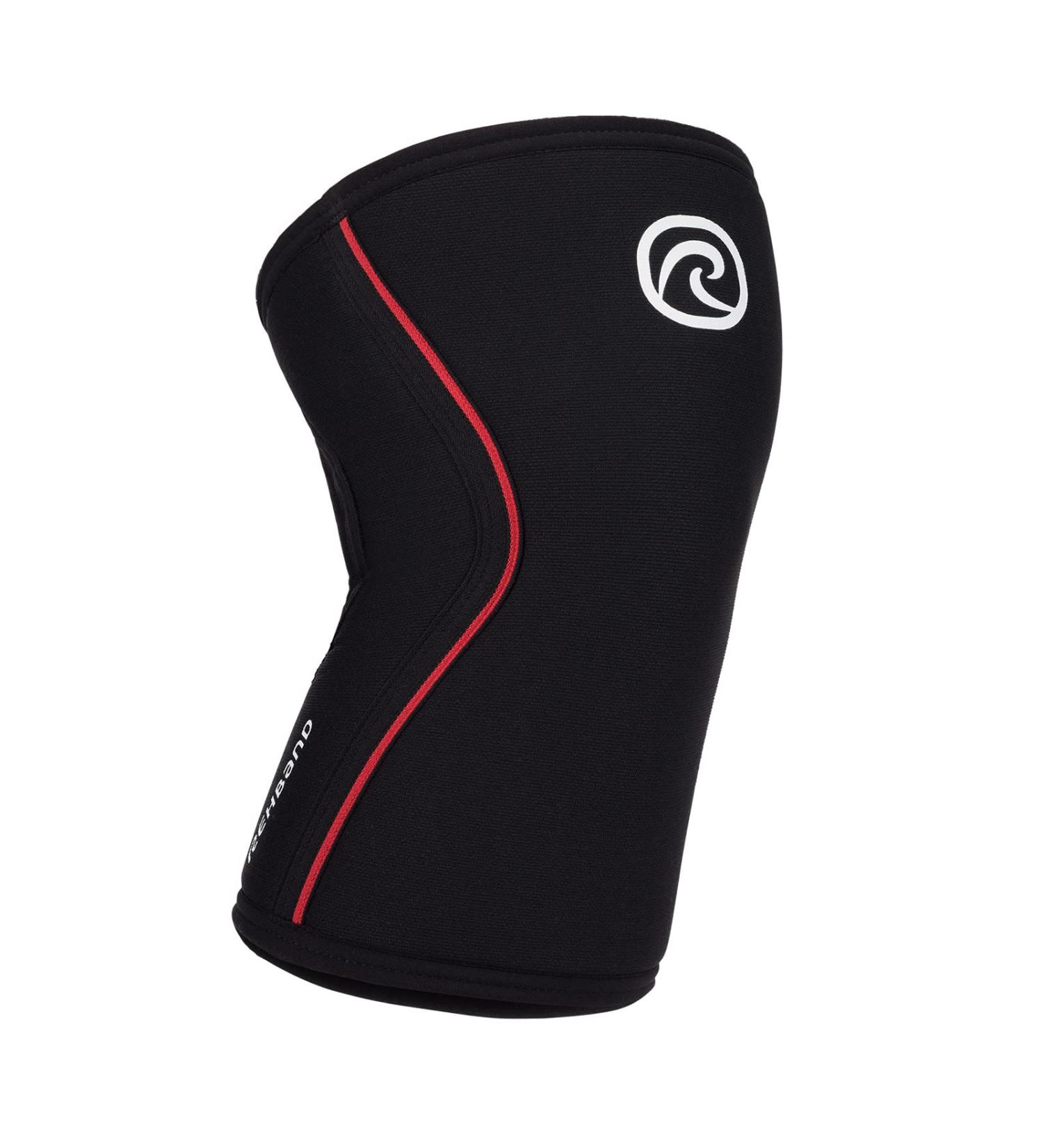 Rehband Kniebandage 7mm Neoprene - Flexible Non-Slip Knee Sleeve for Kraftsport & Fitness | M Size for Men & Women - Black/Red - Buy Online on GoSupps.com