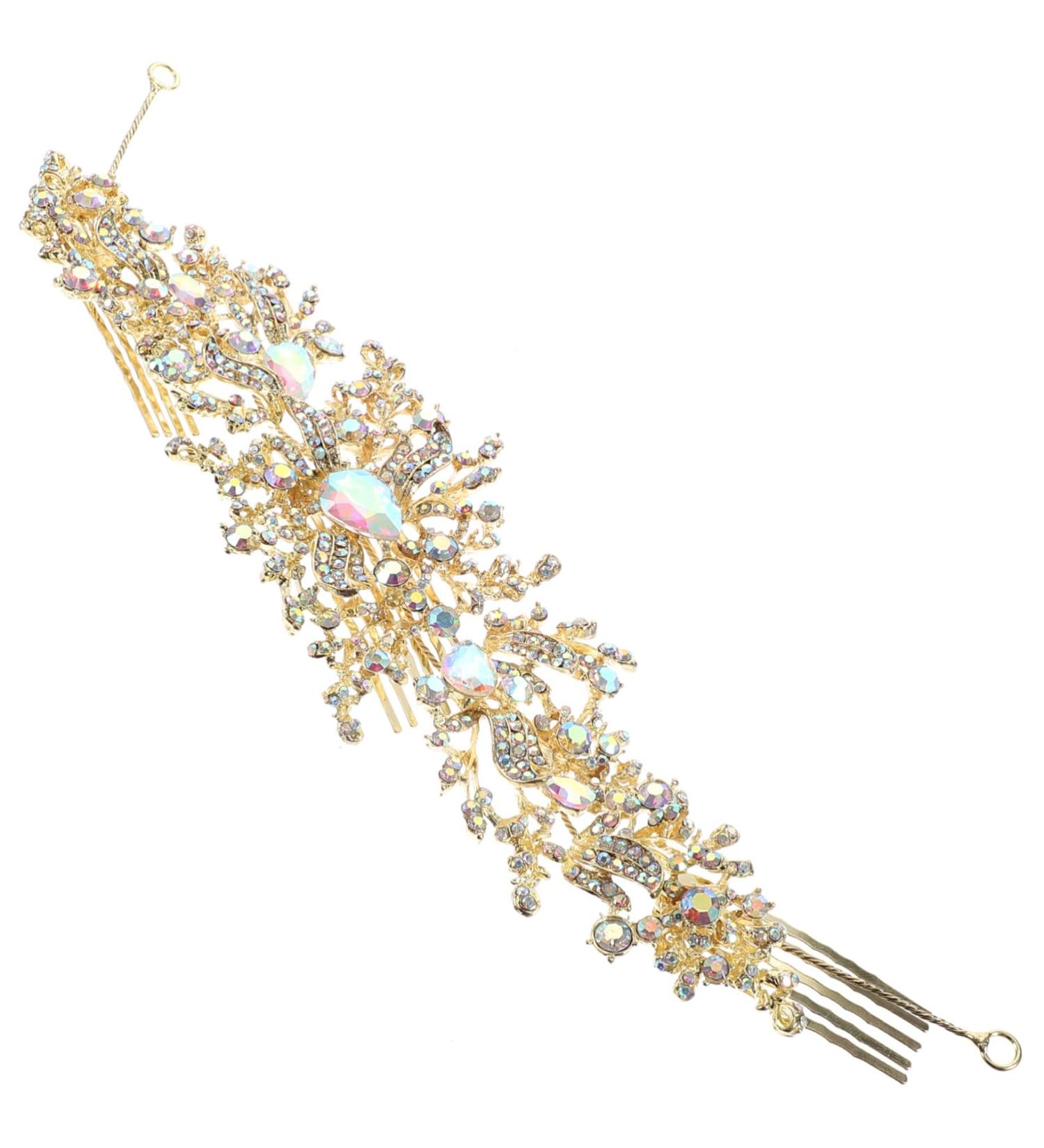Ipetboom Decorative Rhinestone Hairpin Rhinestone Hair Comb Wedding Hair Accessories Rhinestone Hair Pin Hair Clip Tiara Hair Accessories for Girls Hair Piece Bride Modeling Zinc Alloy - Buy Online on GoSupps.com