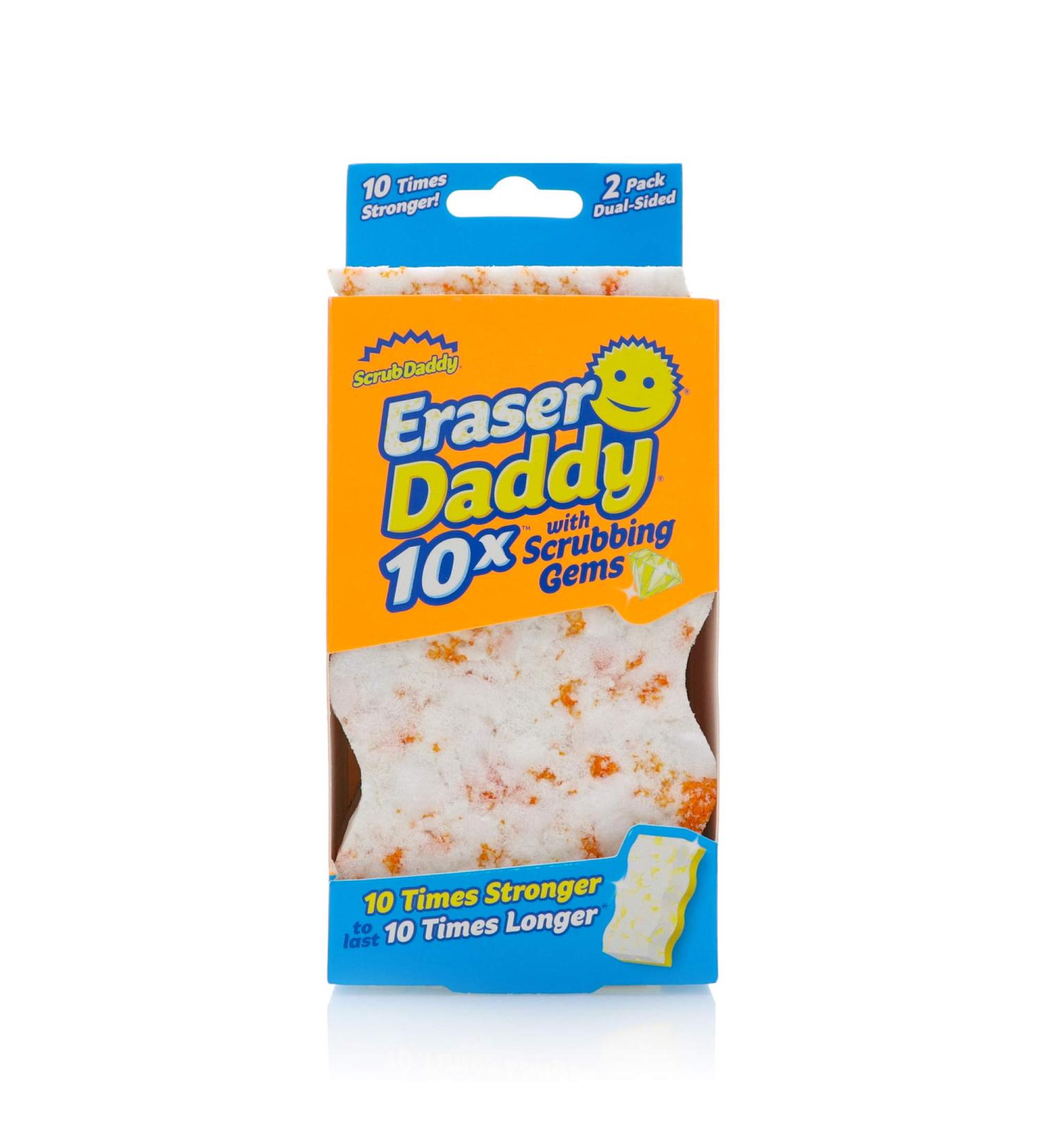 Scrub Daddy Eraser Sponge - Eraser Daddy 10x - Dual-Sided Scrubber 2ct - All Purpose Cleaning for Walls, Baseboards, Kitchen, Bathroom - Pack of 1 - Buy Online on GoSupps.com