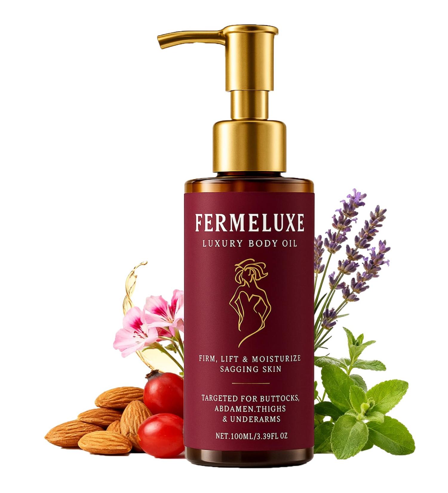 FERMELUXE Body Firming Oil for Crepe Skin Luxury Body Oil Skin Tightening Hydrating & Nourishing Dry Skin Moisturizing Lifting Oil for After Shower 100ML (1) - Buy Online on GoSupps.com