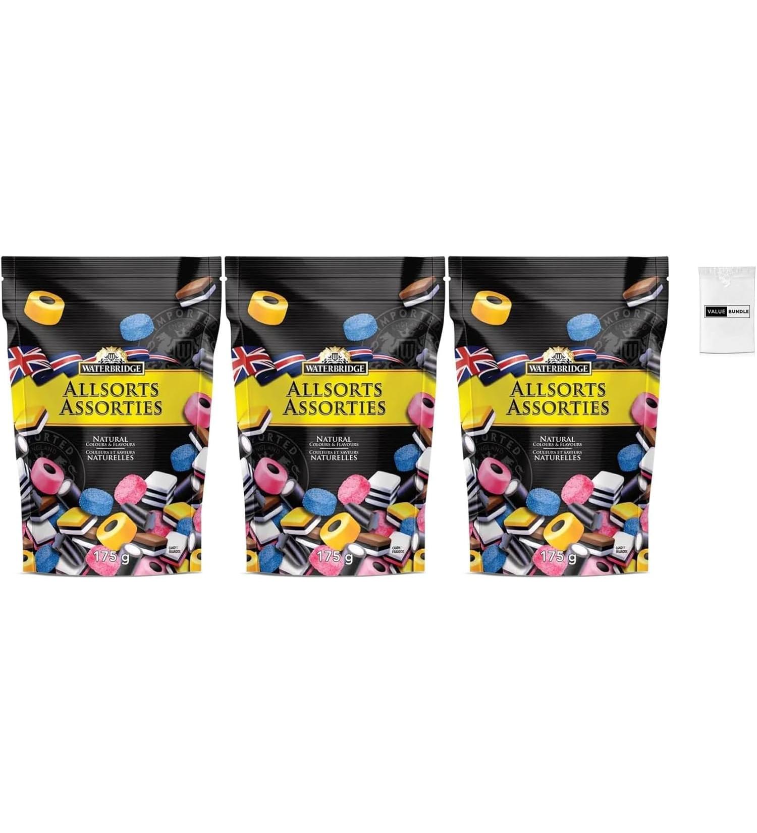 Value Bundle: Waterbridge Candy - ALLSORTS Liquorice Candies - All Sorts Black Licorice Candies - Licorice Candy Mix - Bonbon - Snacks & Candies For Adults and Kids - Custom Value Bundle Package of 3 (Allsorts) - Buy Online on GoSupps.com