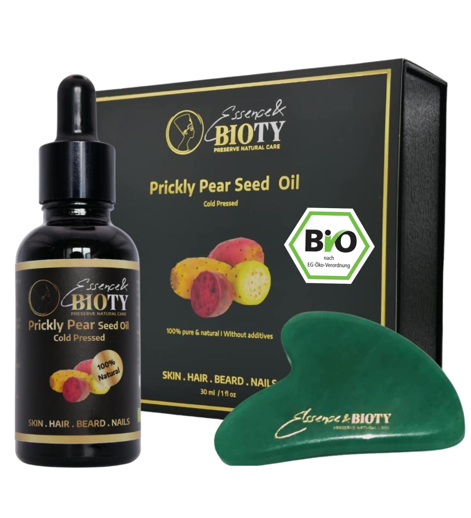 Organic Cactus Core Oil 100% Pure - Anti-Aging Face Hair & Nail Care | 30ml + Free Jade Gua Sha Massage Tool - Buy Online on GoSupps.com